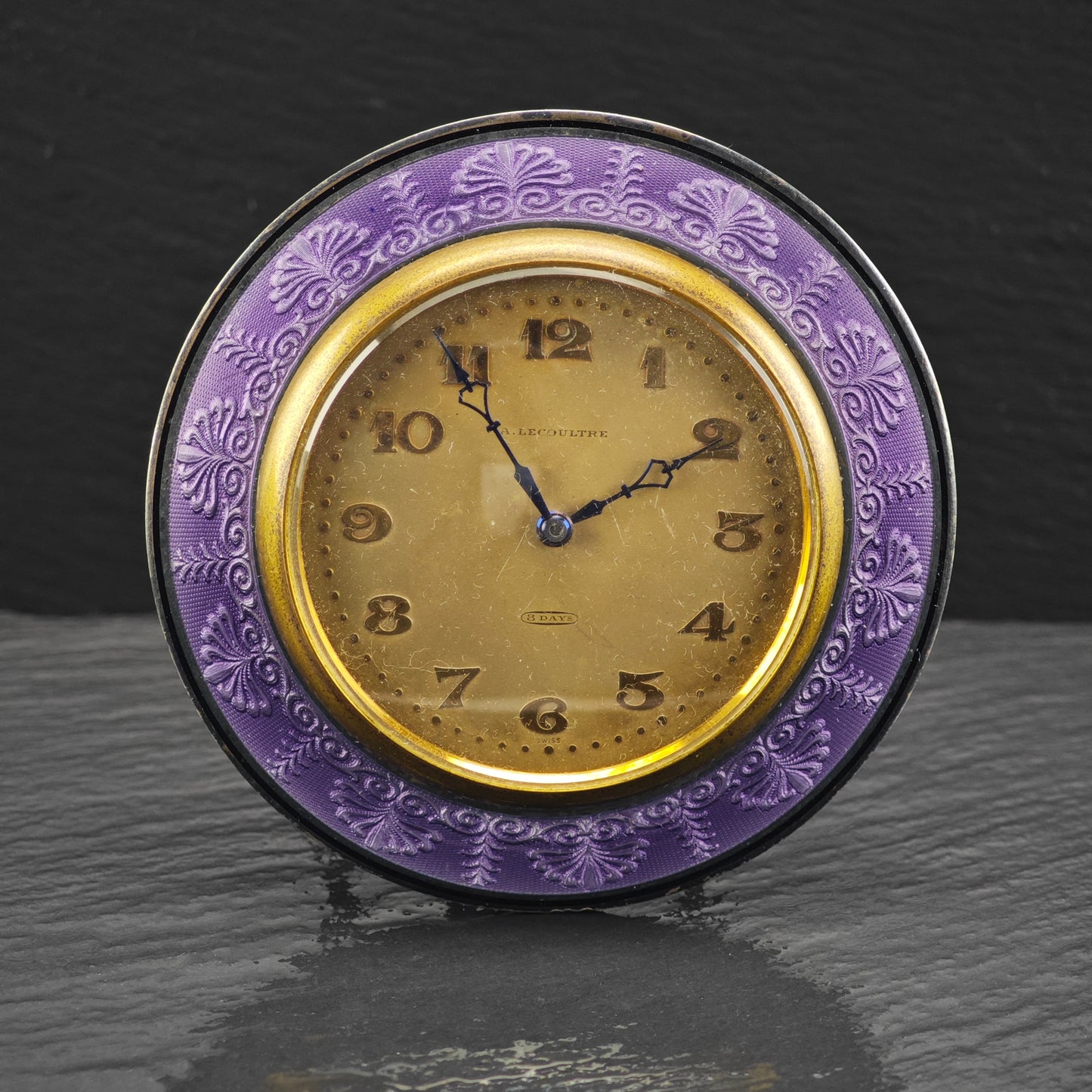 AS IS Art Deco LeCoultre Table Clock Sterling Silver MISC0338