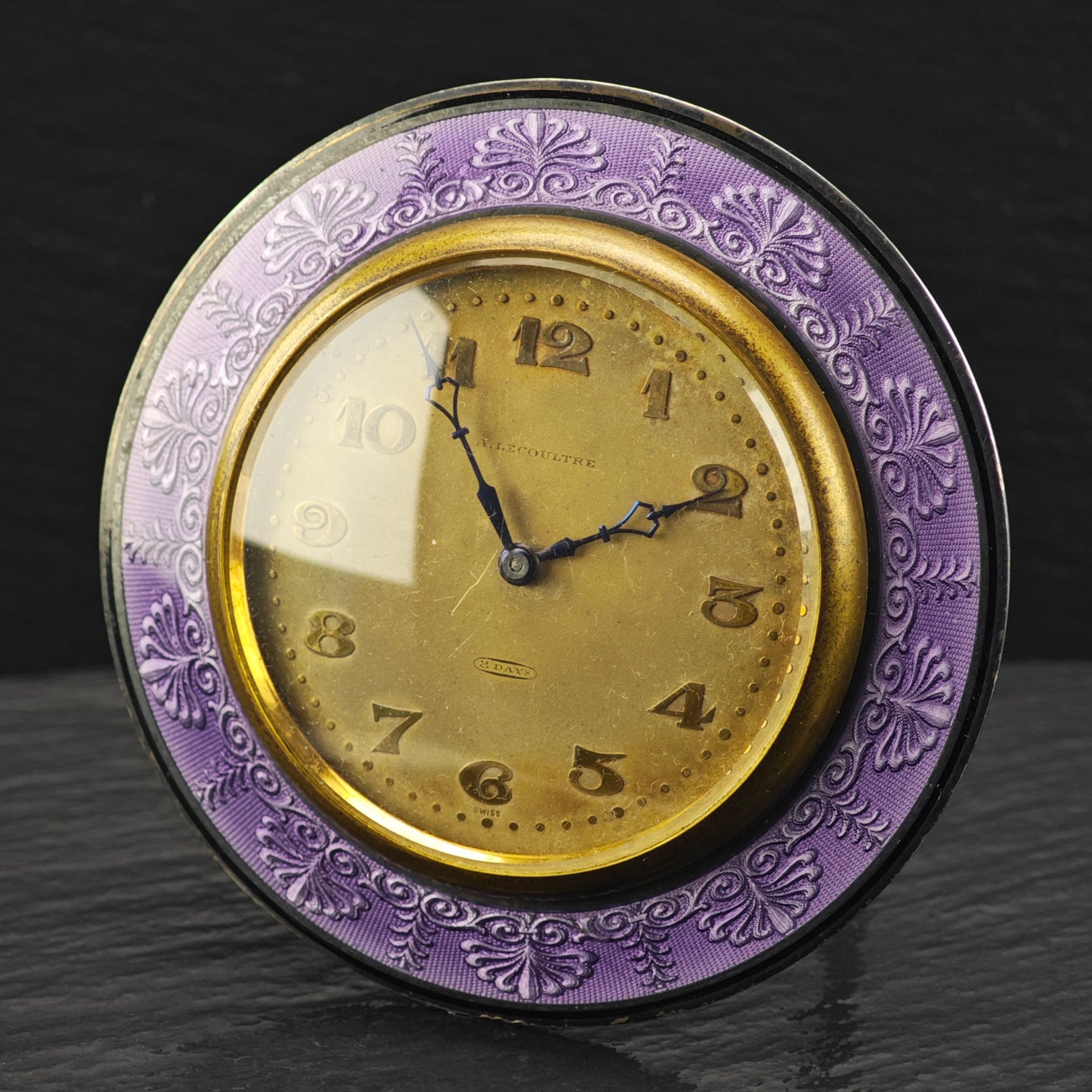 AS IS Art Deco LeCoultre Table Clock Sterling Silver MISC0338