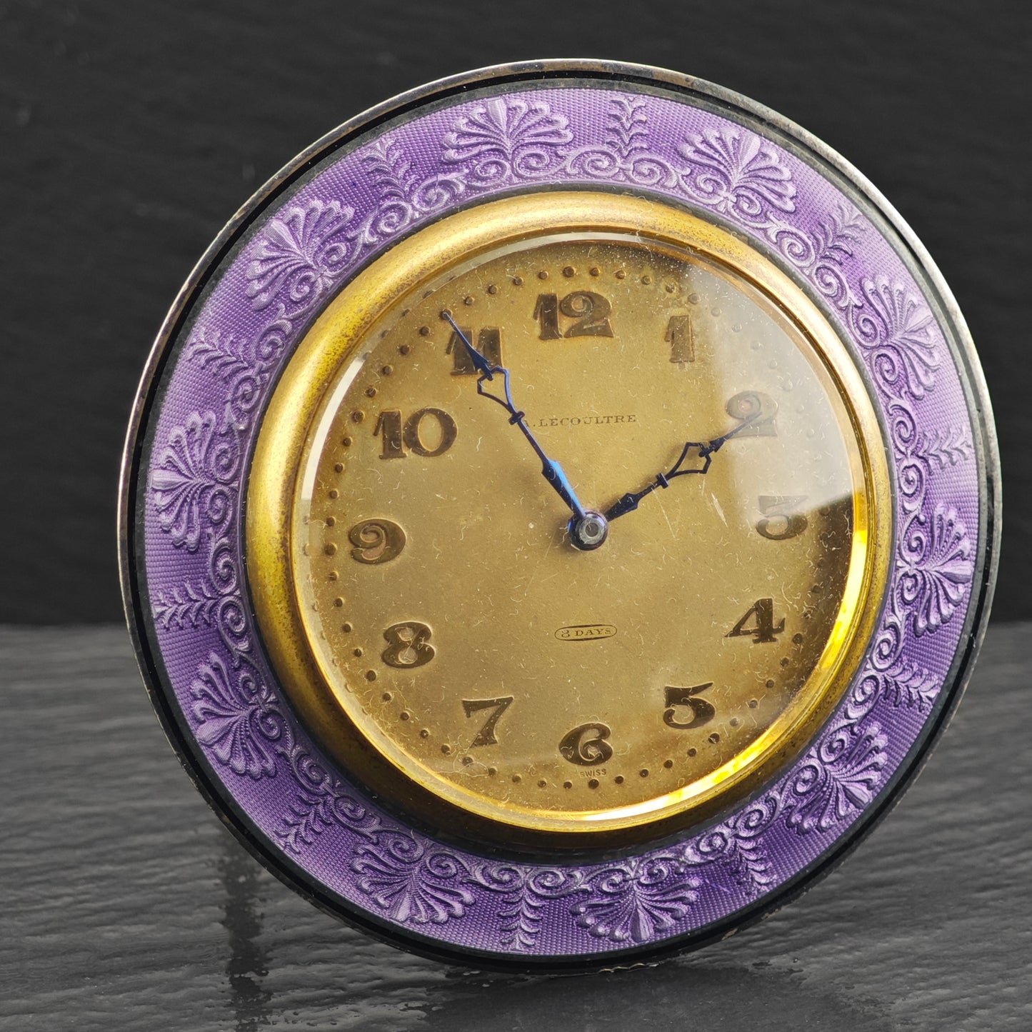 AS IS Art Deco LeCoultre Table Clock Sterling Silver MISC0338