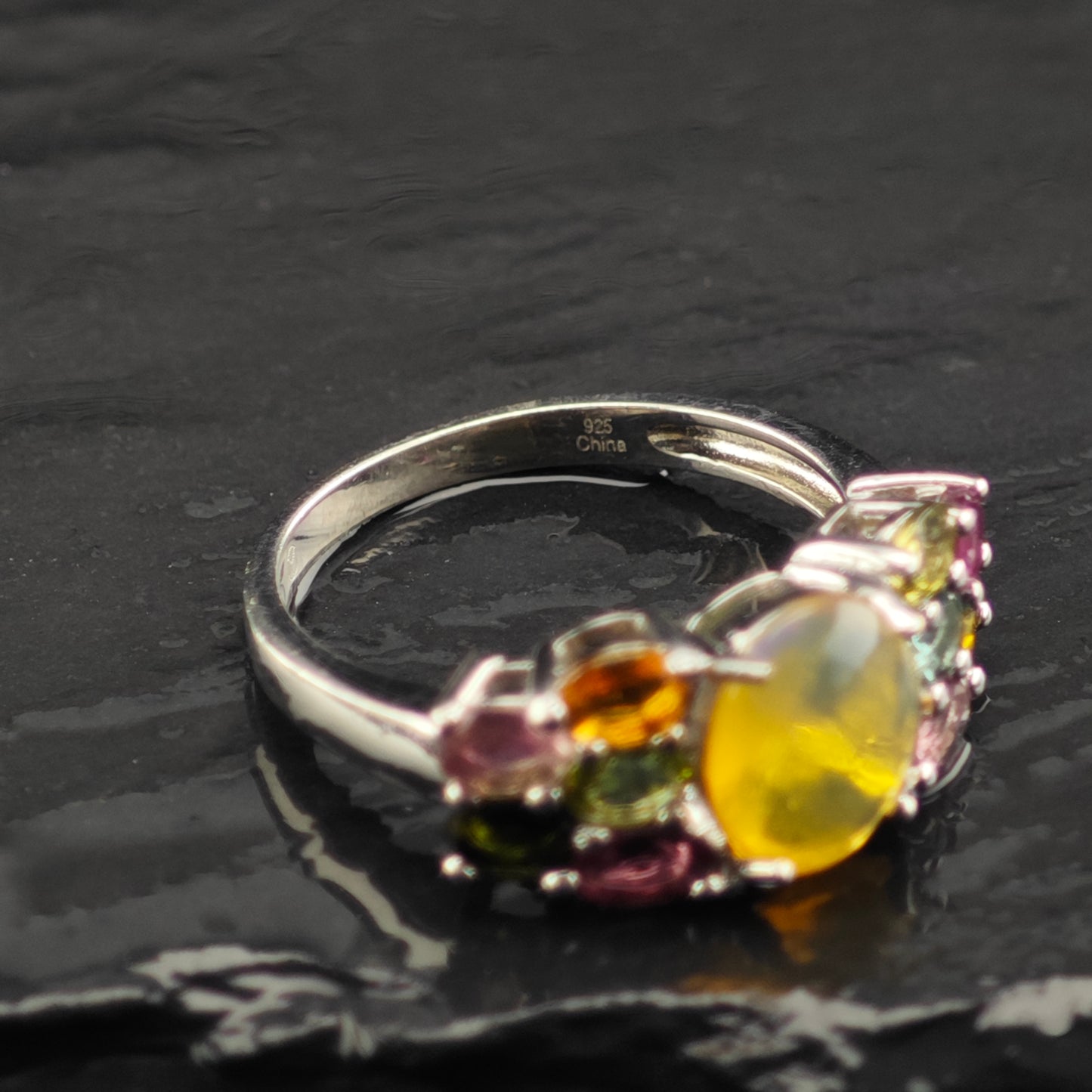 Floral Tourmaline Bracelet, Ring, and Earring Set