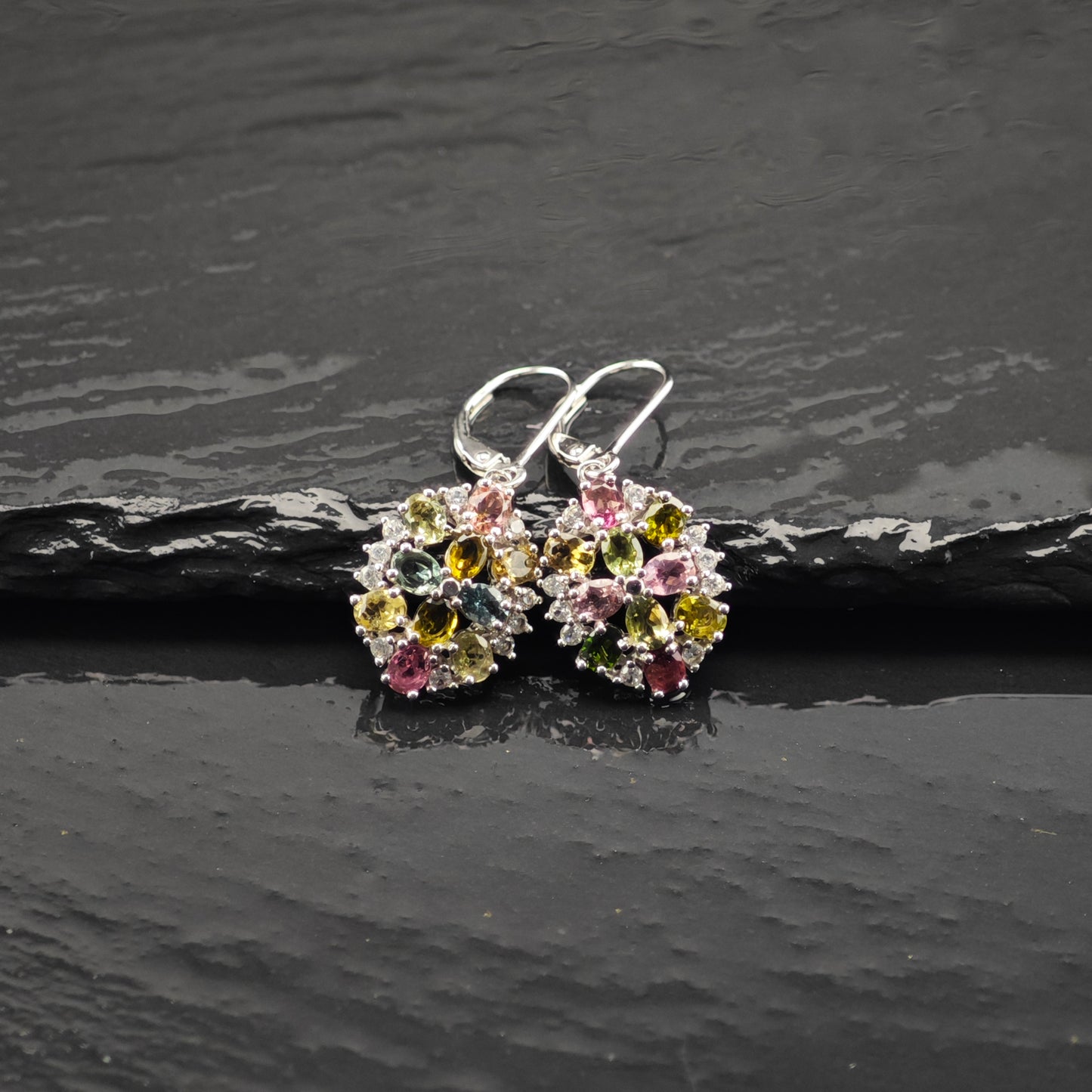 Floral Tourmaline Bracelet, Ring, and Earring Set