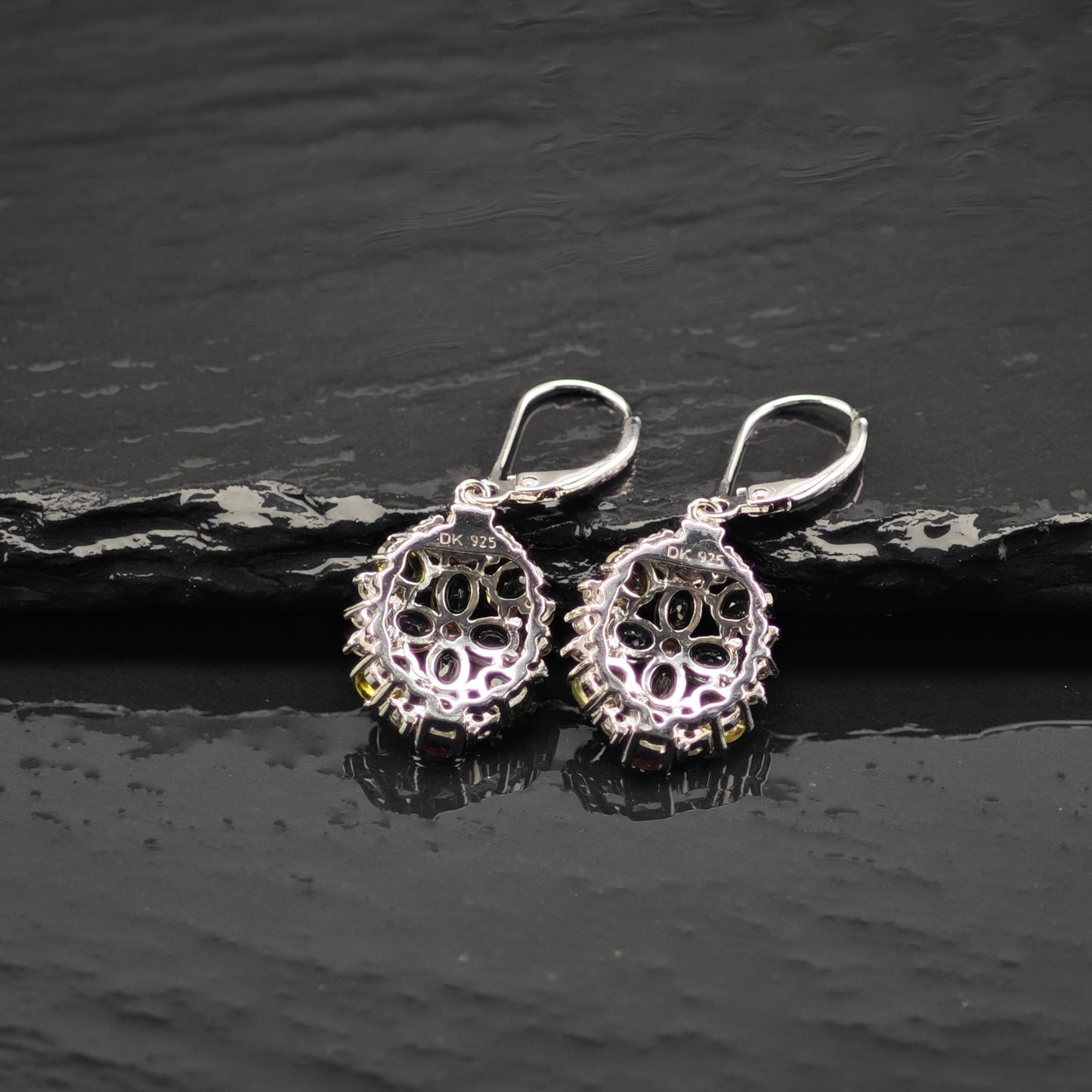 Floral Tourmaline Bracelet, Ring, and Earring Set