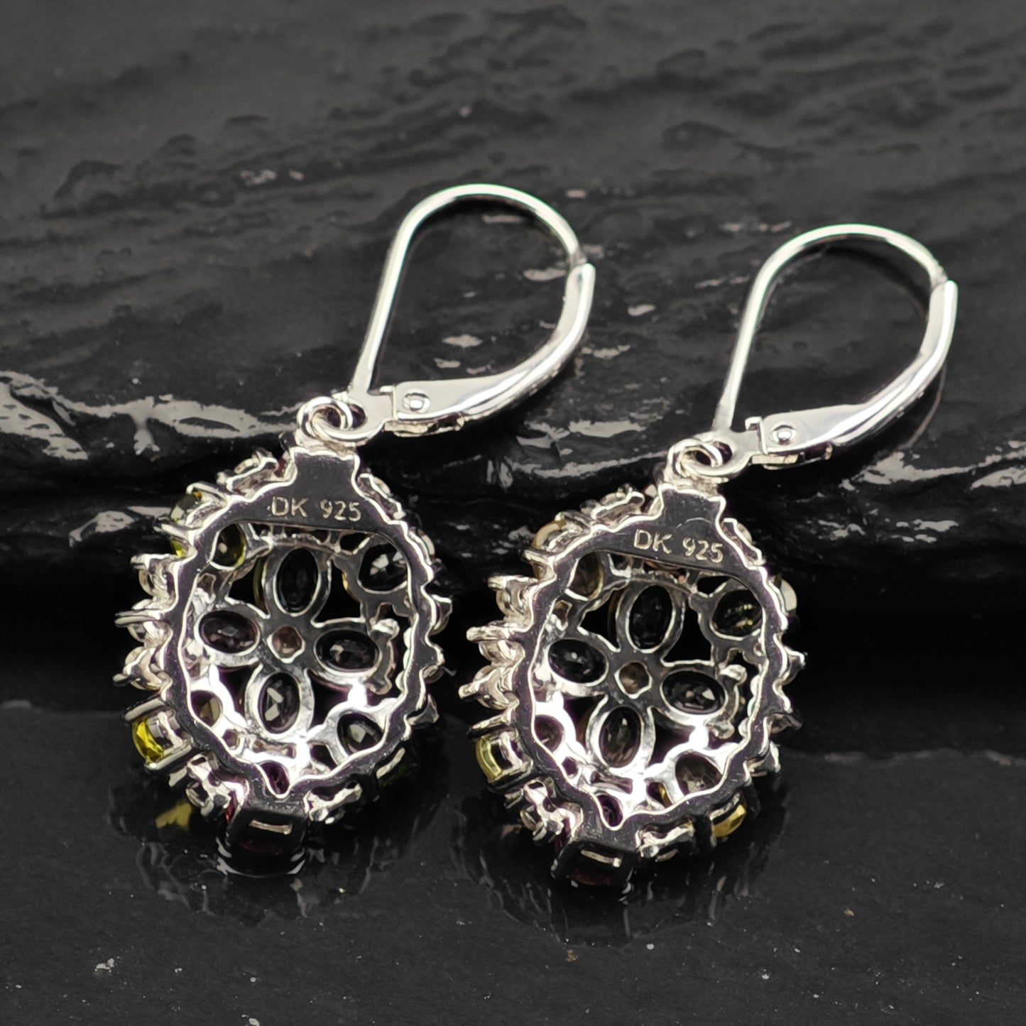 Floral Tourmaline Bracelet, Ring, and Earring Set