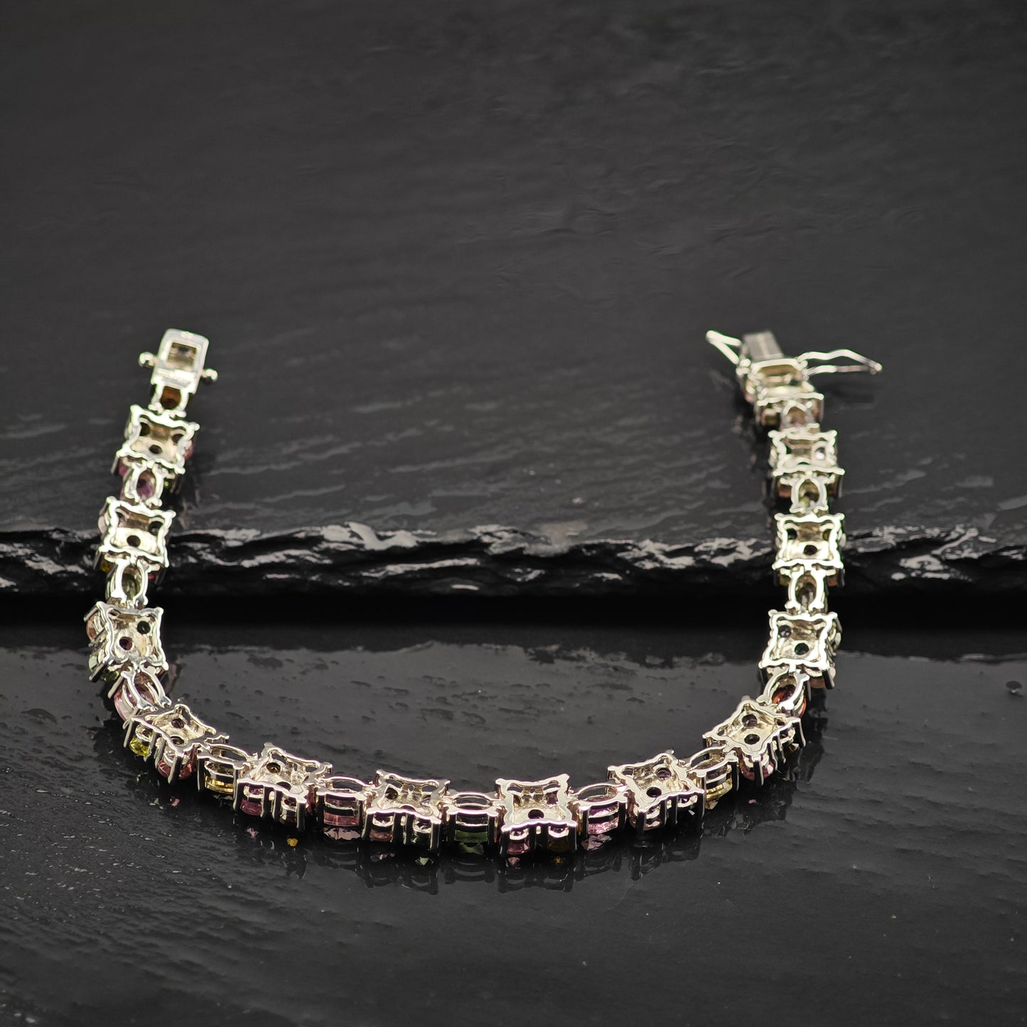 Floral Tourmaline Bracelet, Ring, and Earring Set