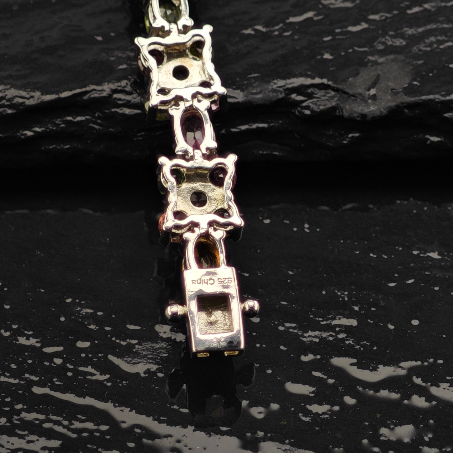 Floral Tourmaline Bracelet, Ring, and Earring Set