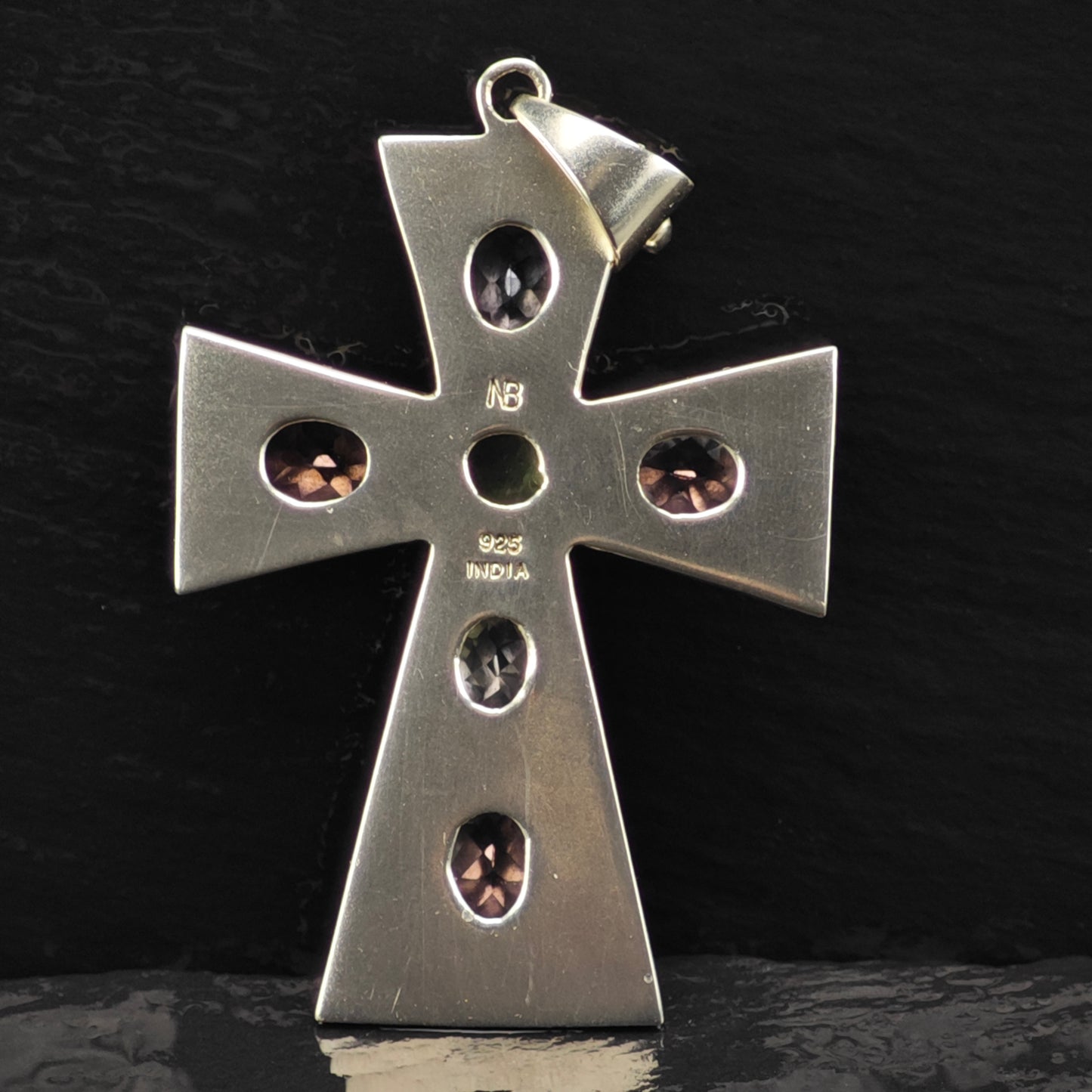 Nicky Butler Multi-Gemstone Cross Pendant Sterling SIlver P2849