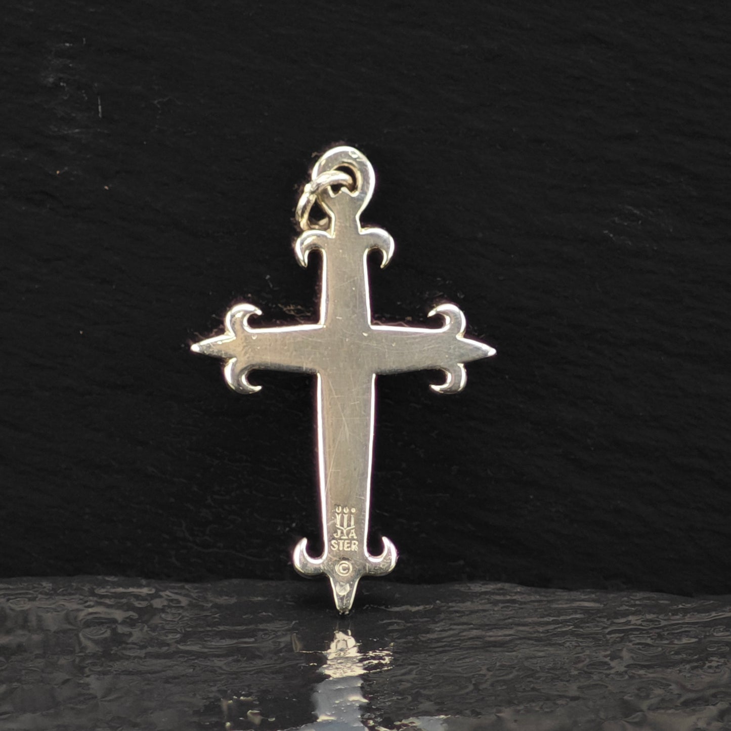 James Avery Lab Ruby Heart Cross Sterling Silver P2851