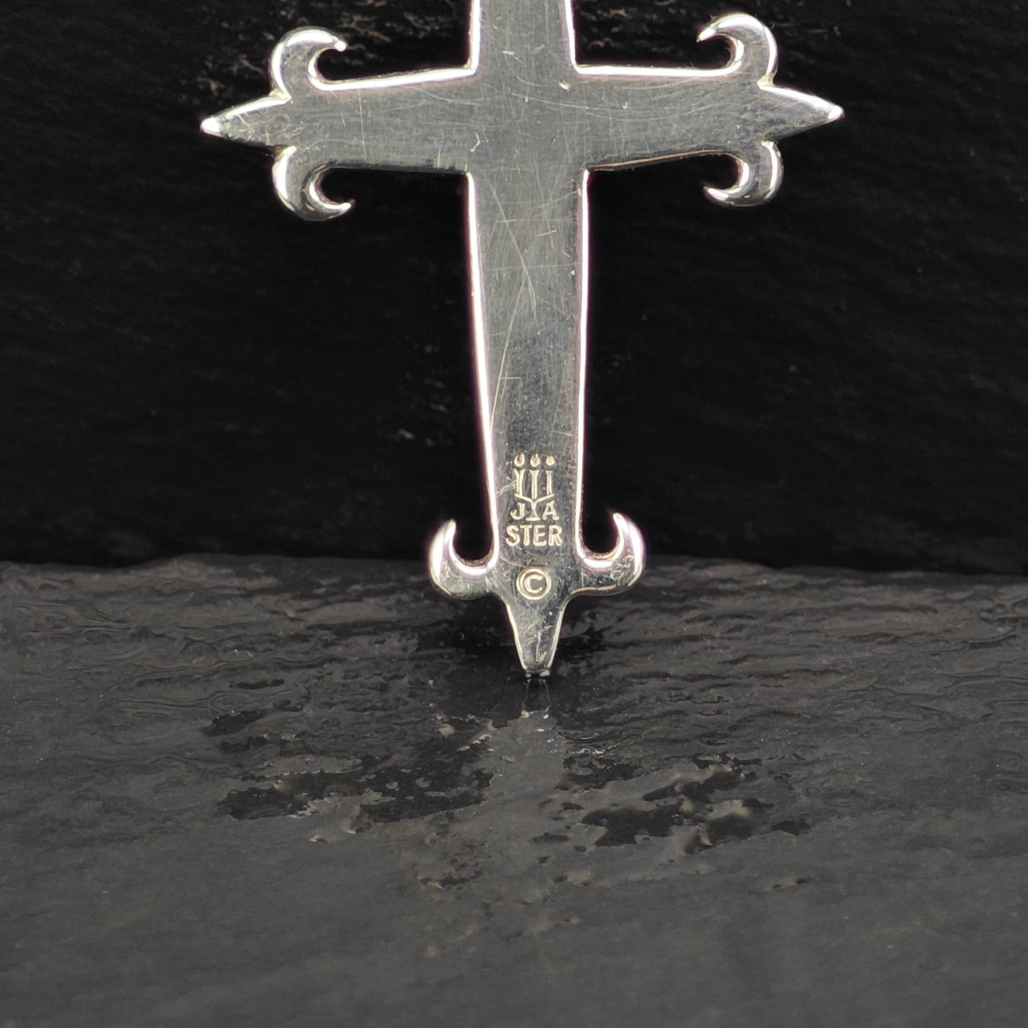 James Avery Lab Ruby Heart Cross Sterling Silver P2851