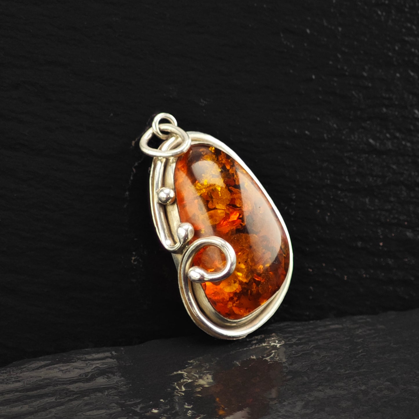 Amber Pendant Sterling Silver P2852