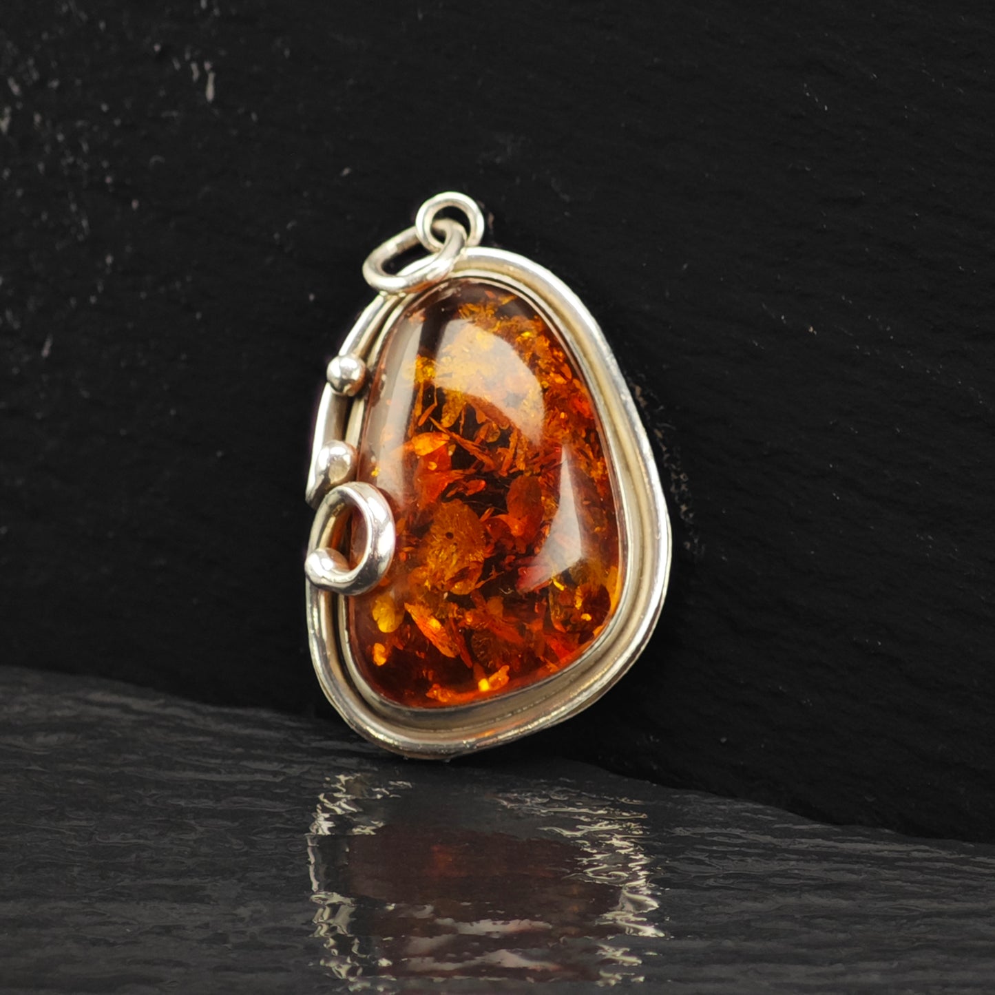 Amber Pendant Sterling Silver P2852