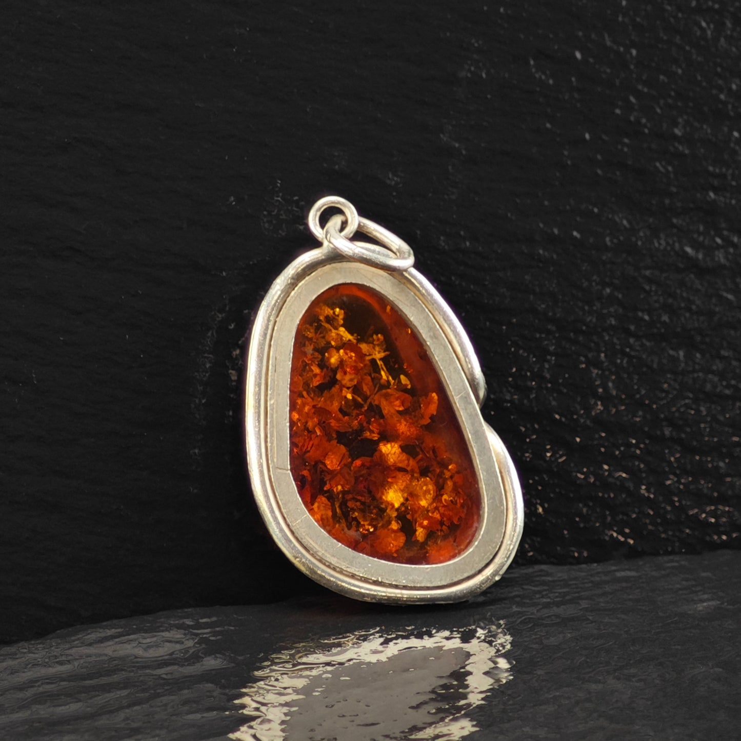 Amber Pendant Sterling Silver P2852