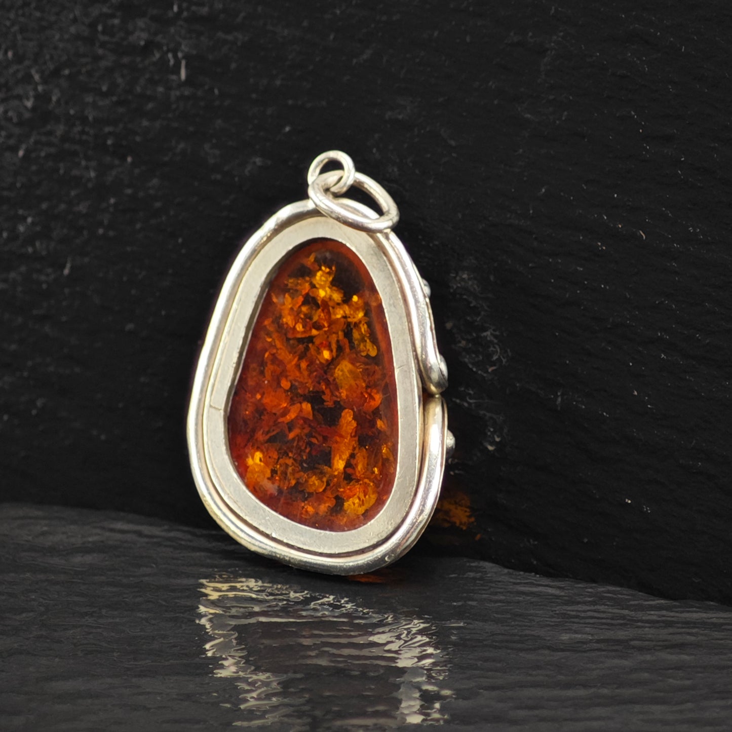 Amber Pendant Sterling Silver P2852