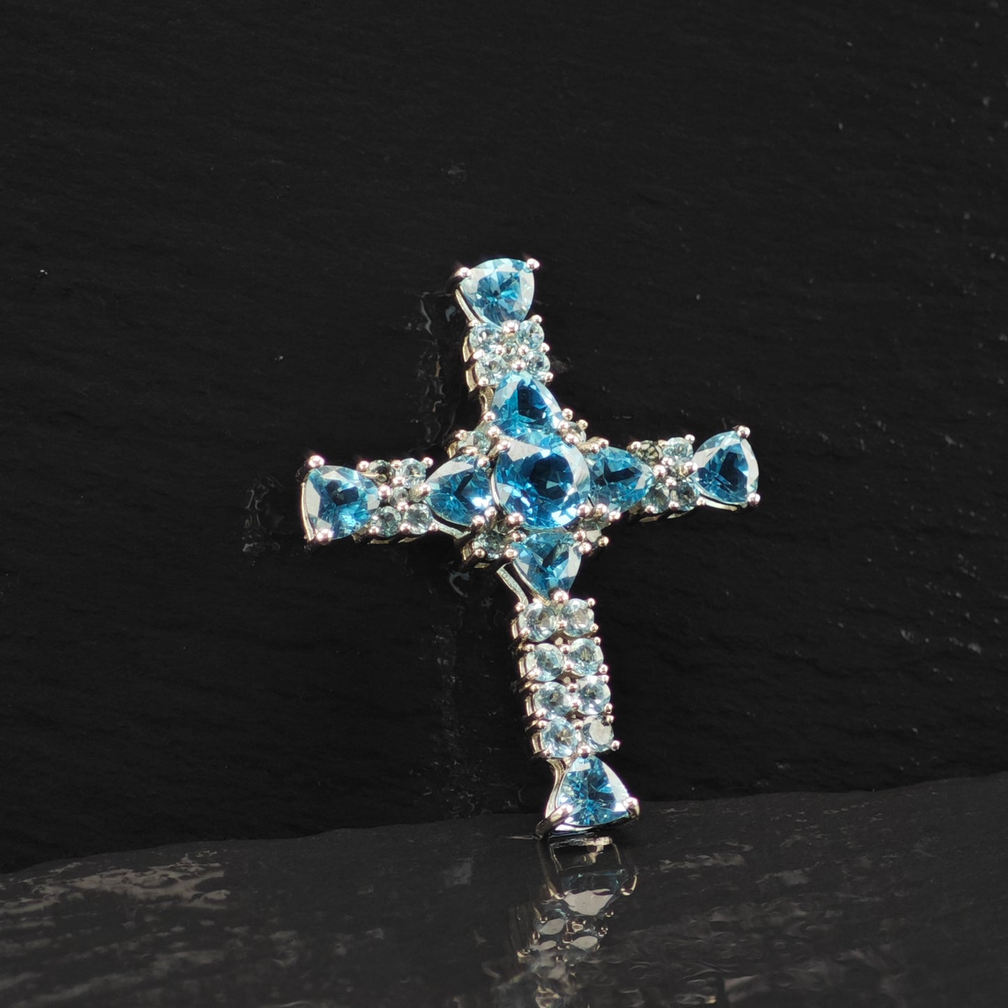 DK Topaz Cross Pendant Sterling Silver P2853