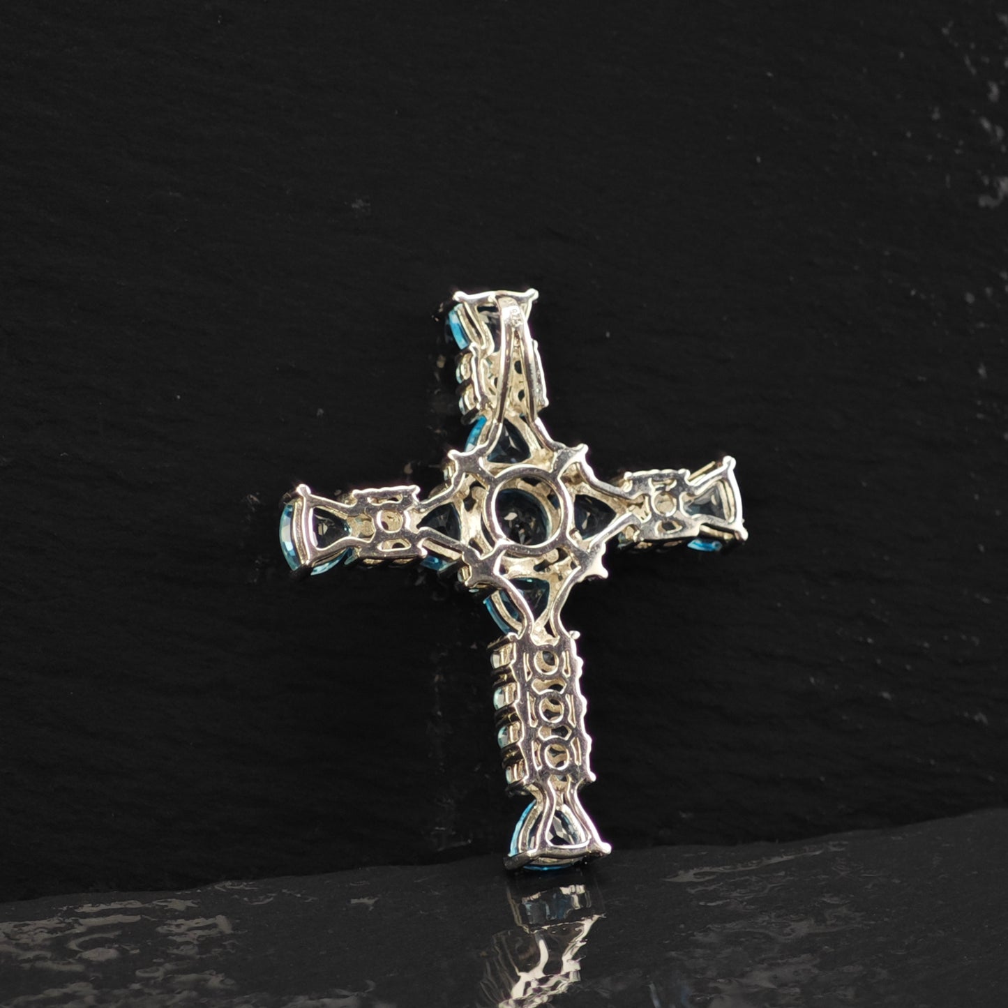 DK Topaz Cross Pendant Sterling Silver P2853