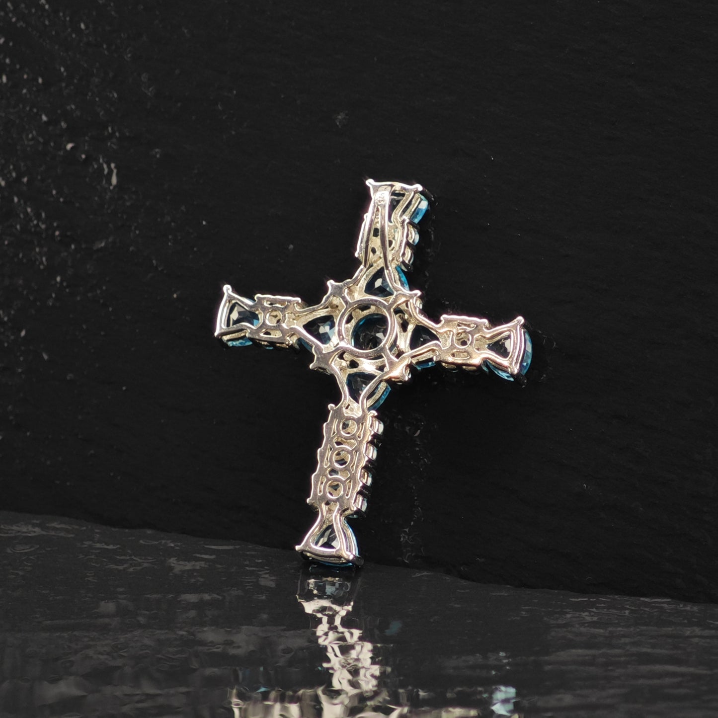 DK Topaz Cross Pendant Sterling Silver P2853