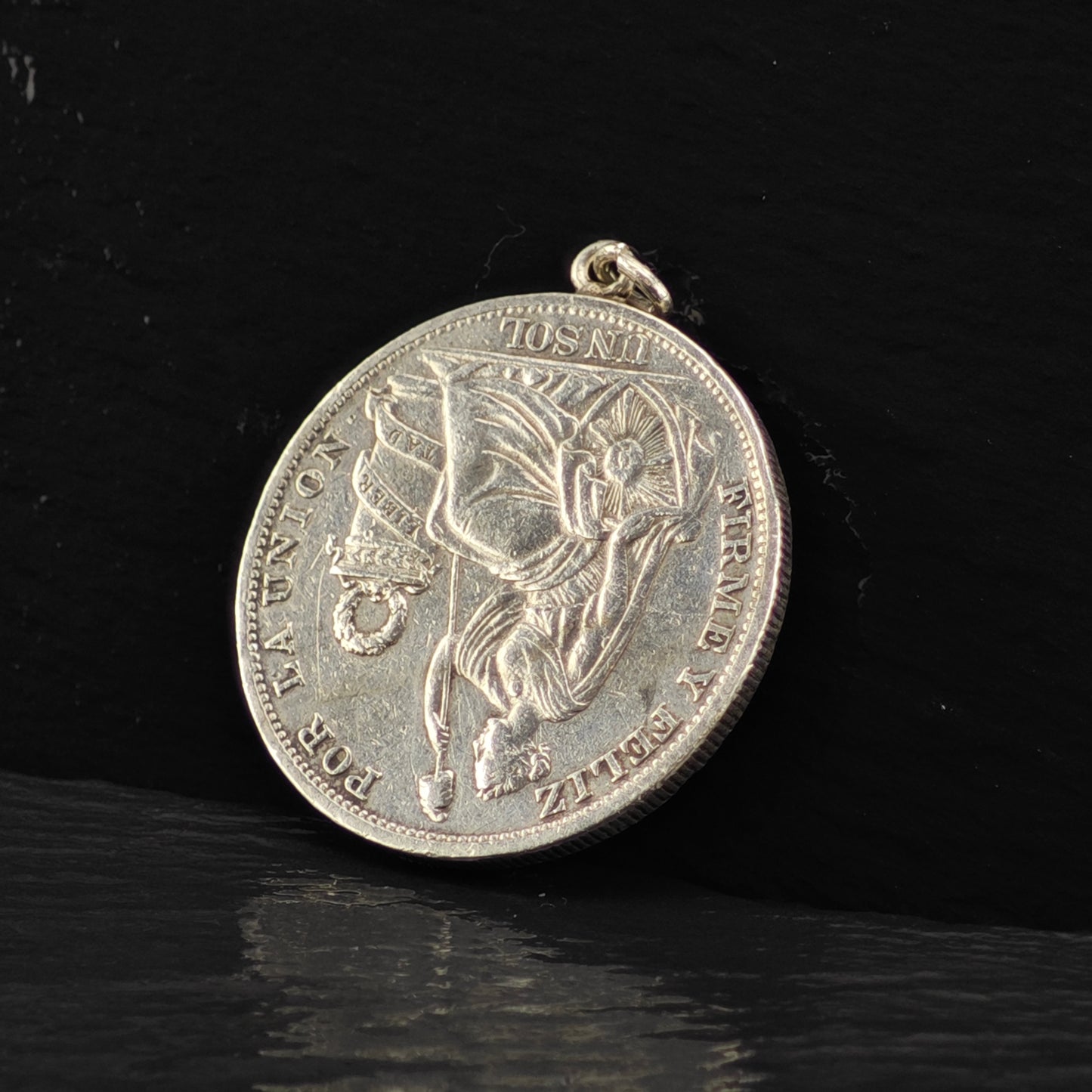 Peruvian "Un Sol" 1894 Coin Pendant Sterling Silver P2857