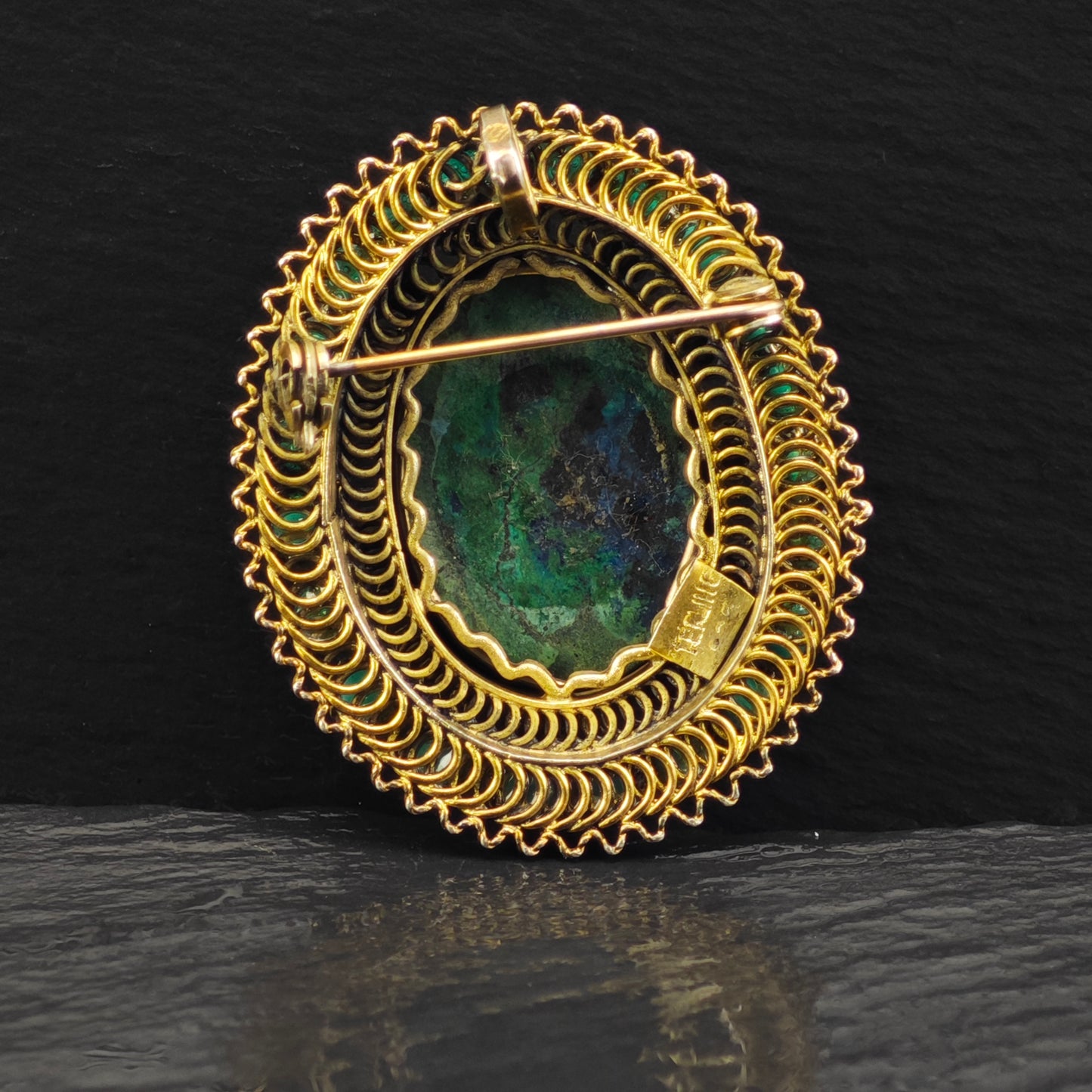 Eilat Stone Gold Gilded Brooch/Pendant Sterling Silver P2862