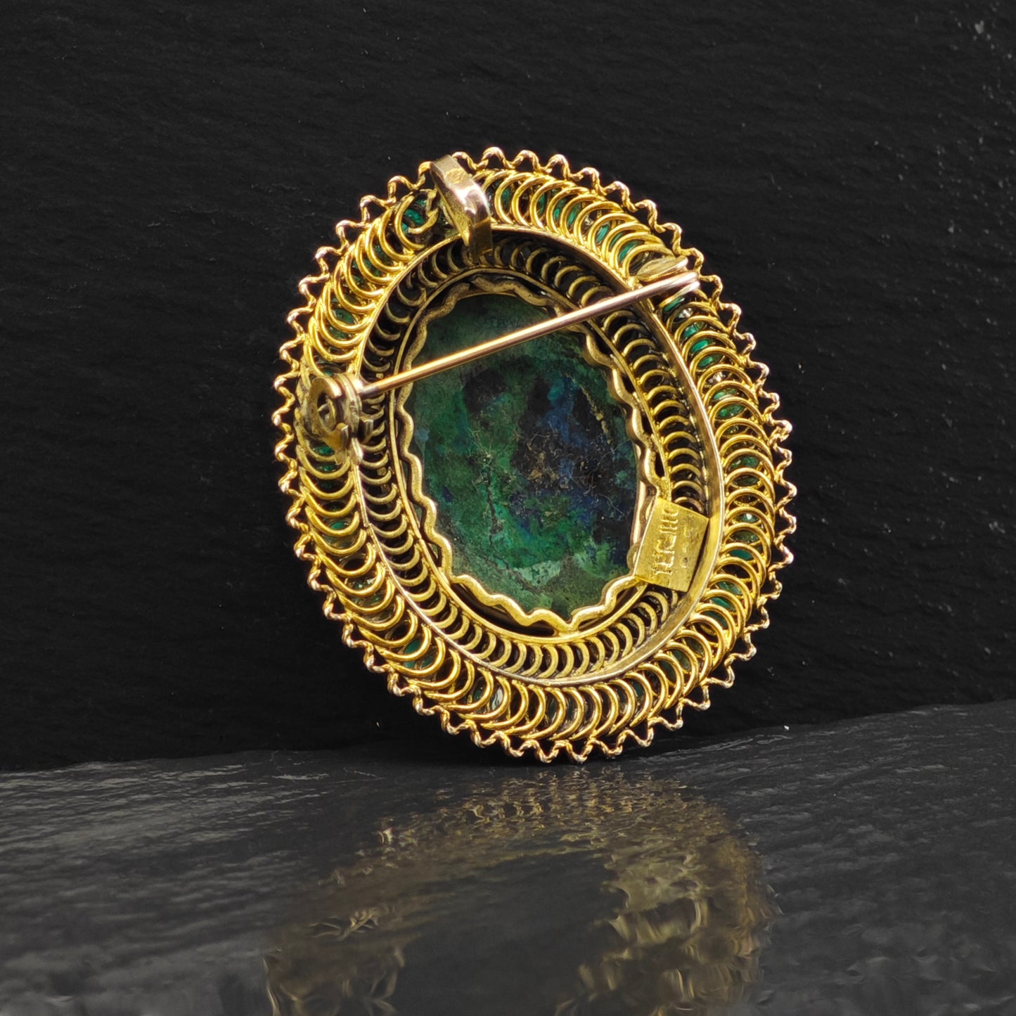 Eilat Stone Gold Gilded Brooch/Pendant Sterling Silver P2862