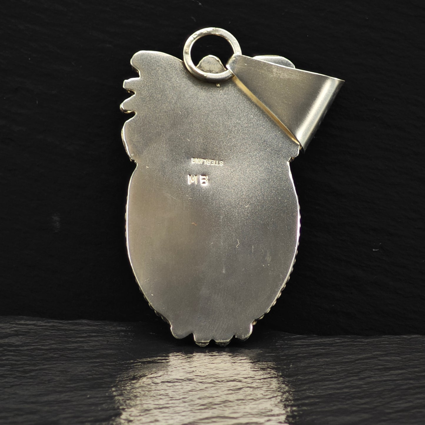Large Sw Black Onyx Pendant Sterling Silver P2863