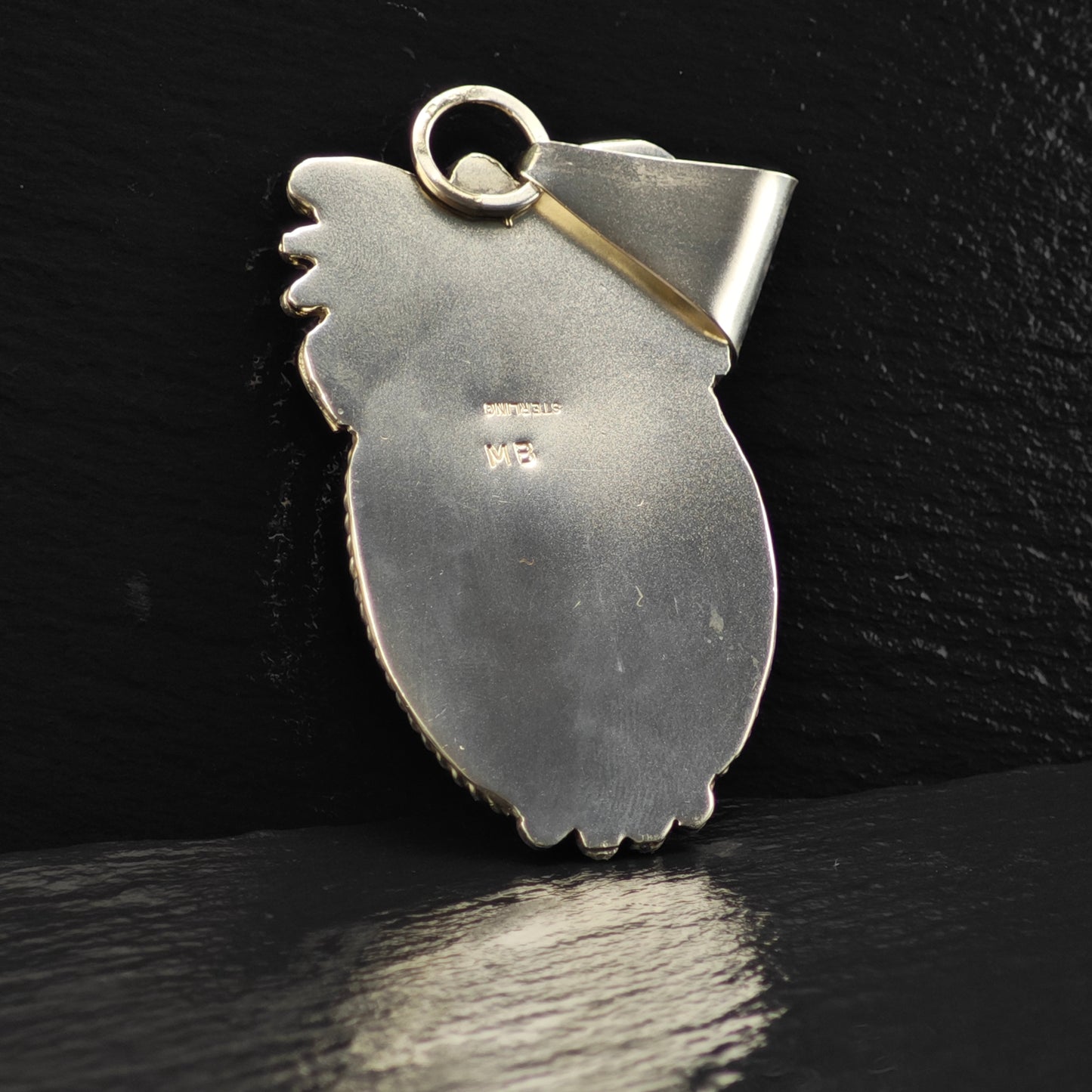 Large Sw Black Onyx Pendant Sterling Silver P2863