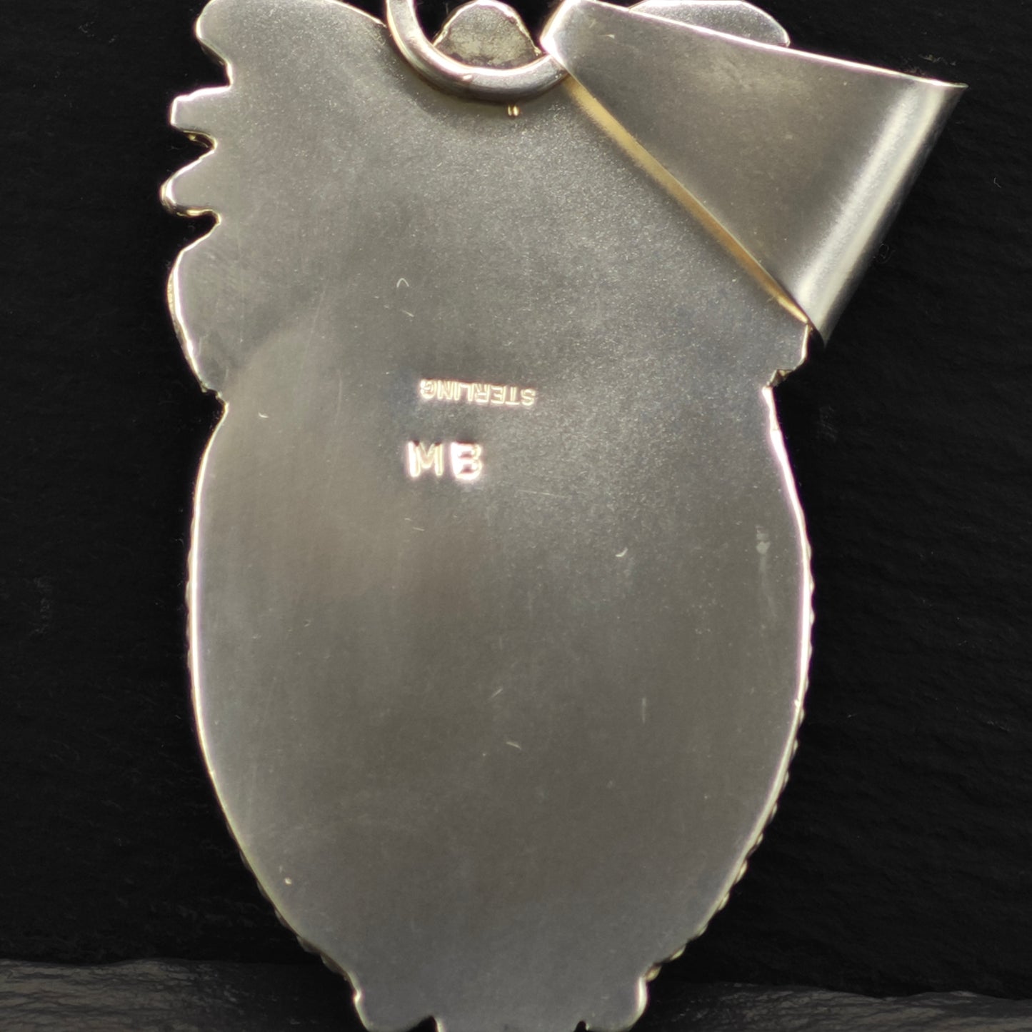 Large Sw Black Onyx Pendant Sterling Silver P2863