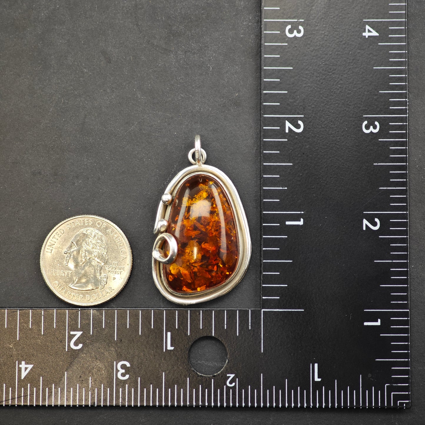 Amber Pendant Sterling Silver P2852
