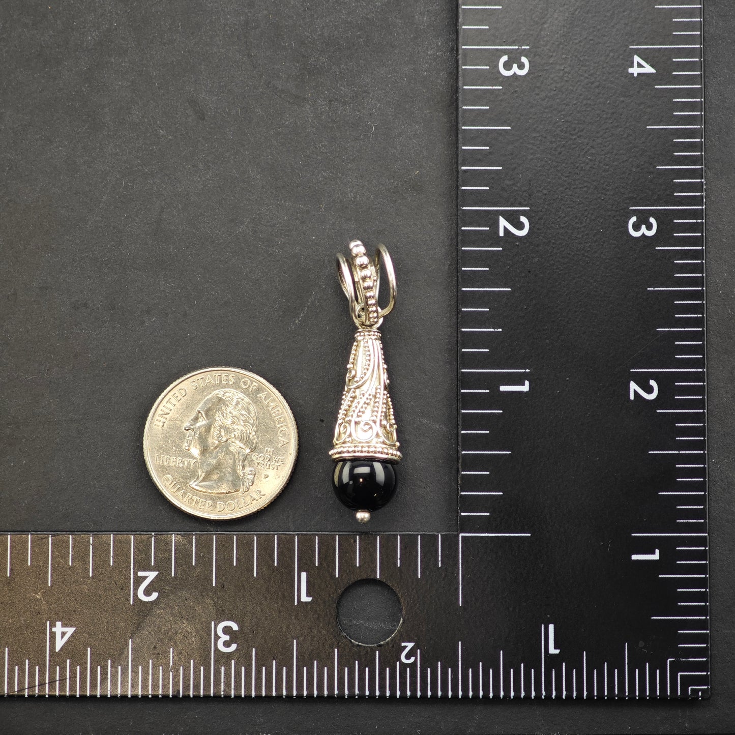 Bali Onyx Cone Pendant Sterling Silver P2854