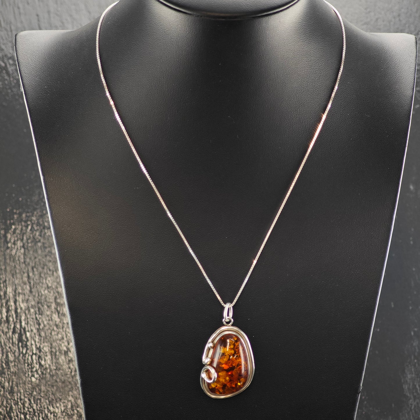 Amber Pendant Sterling Silver P2852
