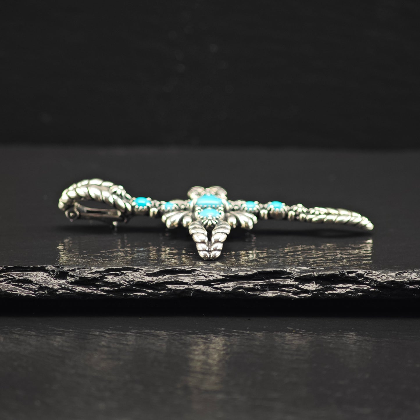 American West Turquoise, Cross Pendant Sterling Silver P2867