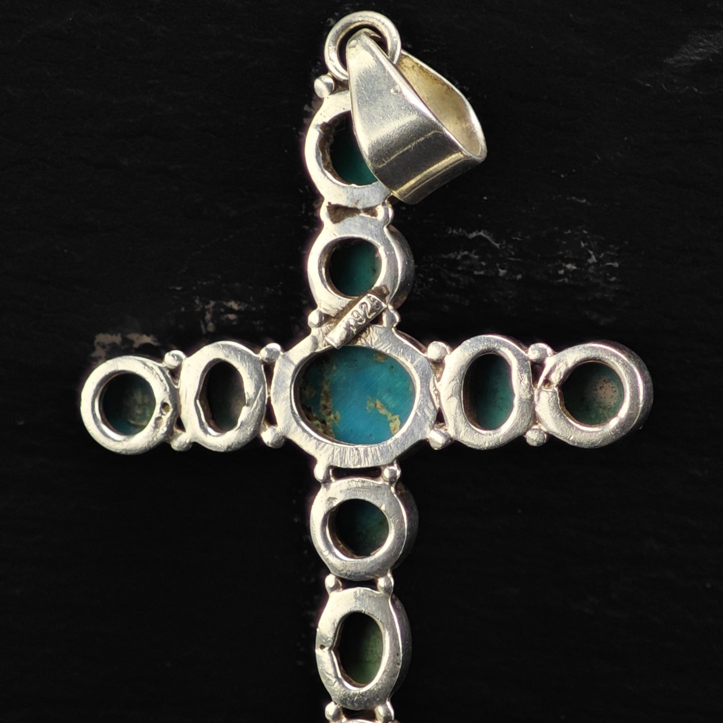 Sw Turquoise Cross Pendant Sterling Silver P2868