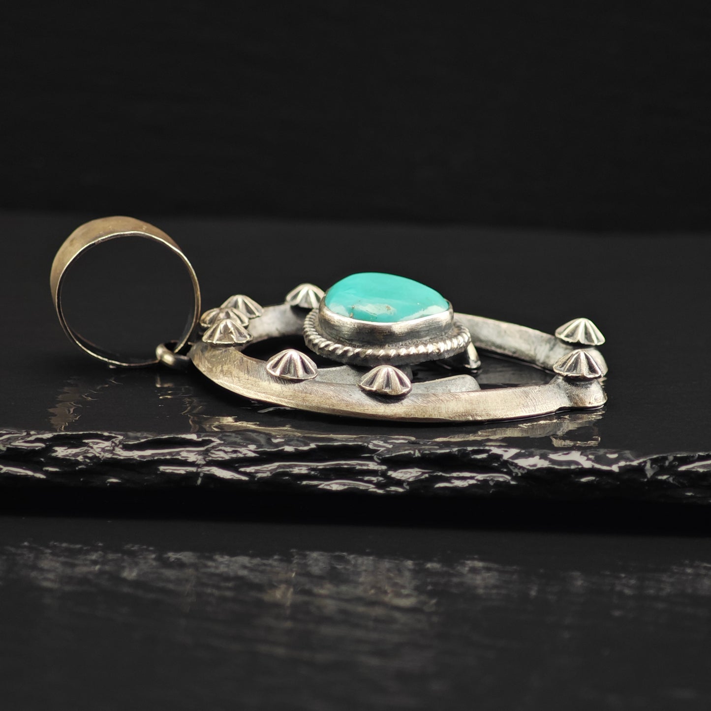 Chimney Butte Turquoise Naja Pendant Sterling Silver Native American P2870
