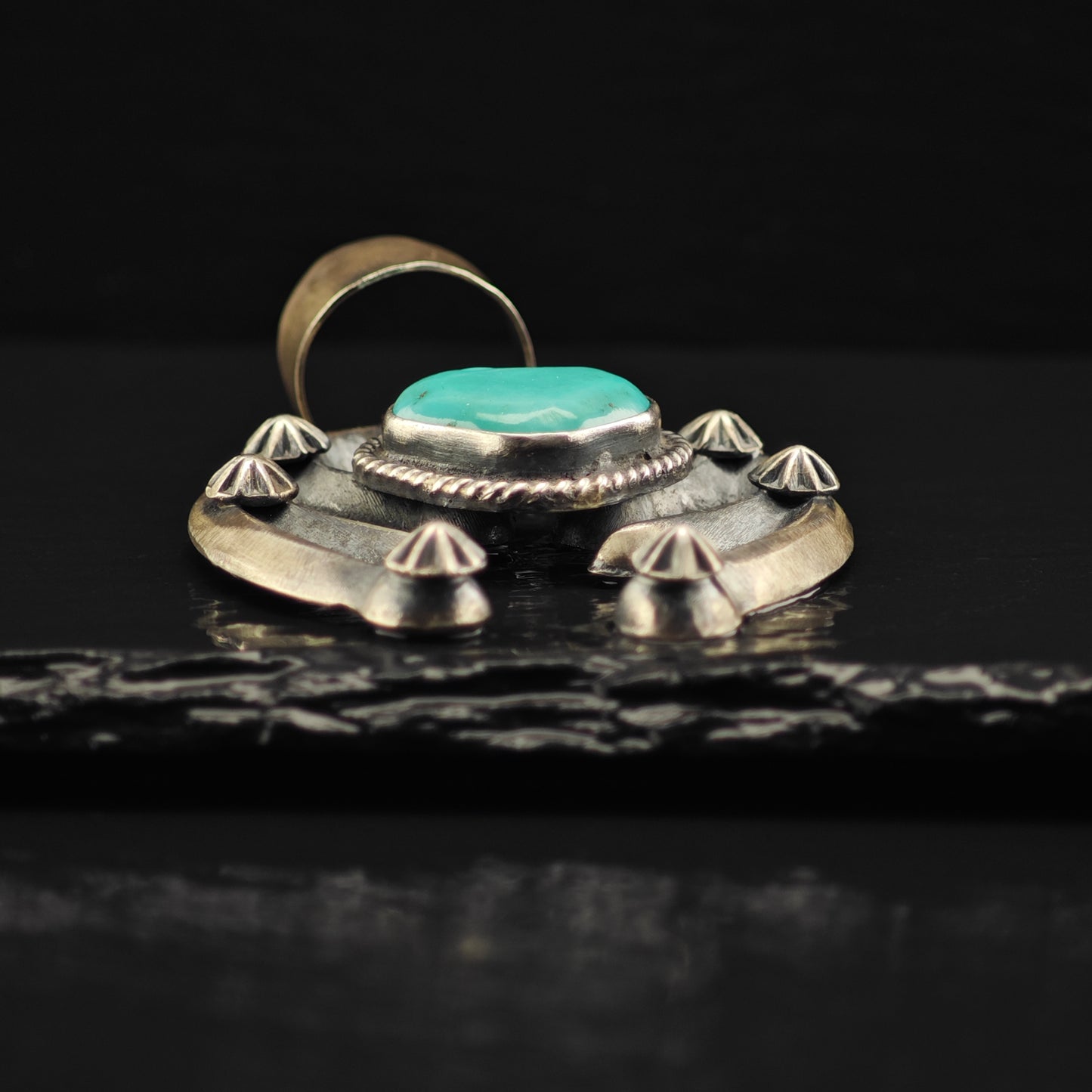 Chimney Butte Turquoise Naja Pendant Sterling Silver Native American P2870