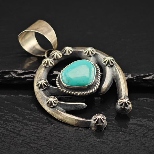 Chimney Butte Turquoise Naja Pendant Sterling Silver Native American P2870