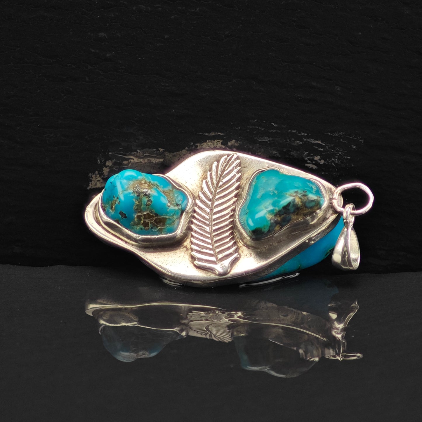 Sw Reversible Turquoise Pendant Sterling Silver P2873