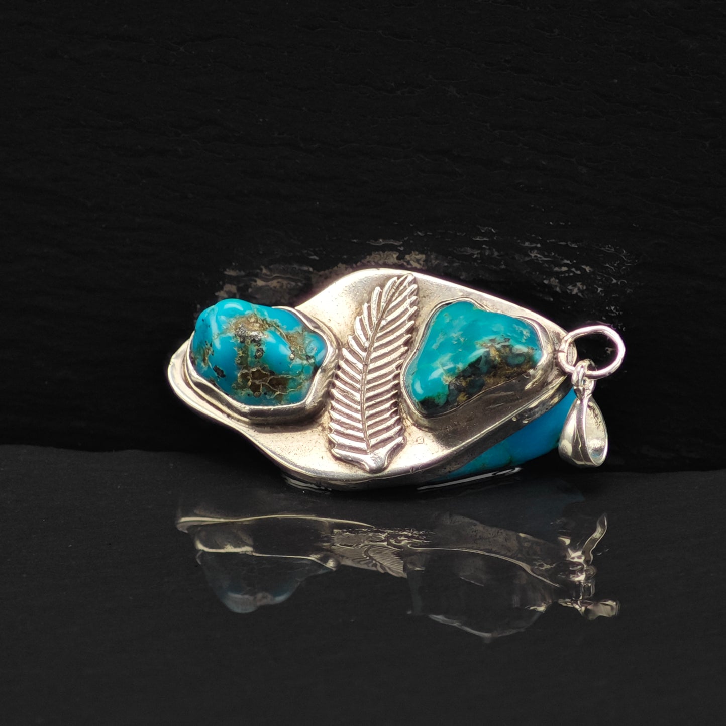 Sw Reversible Turquoise Pendant Sterling Silver P2873