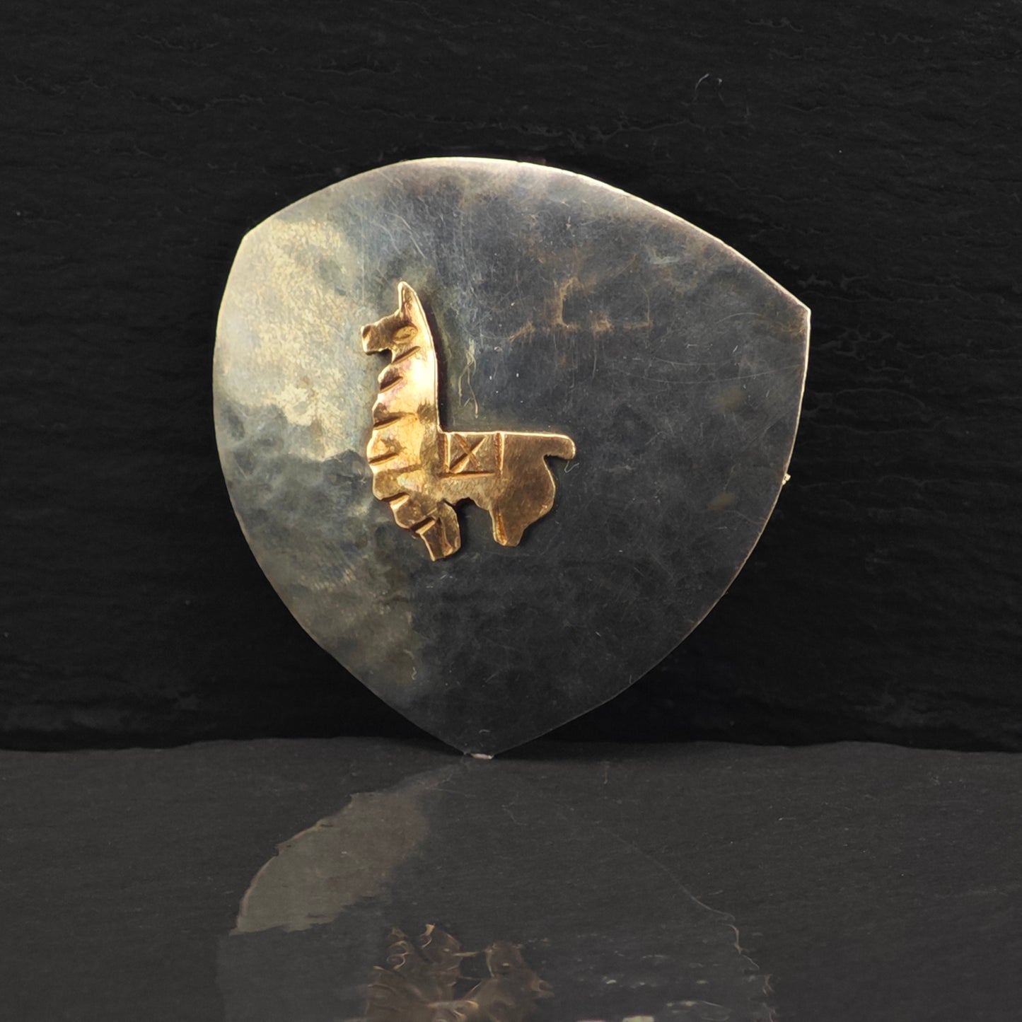 Peruvian 12K Gold Lama Pendant Sterling Silver P2876