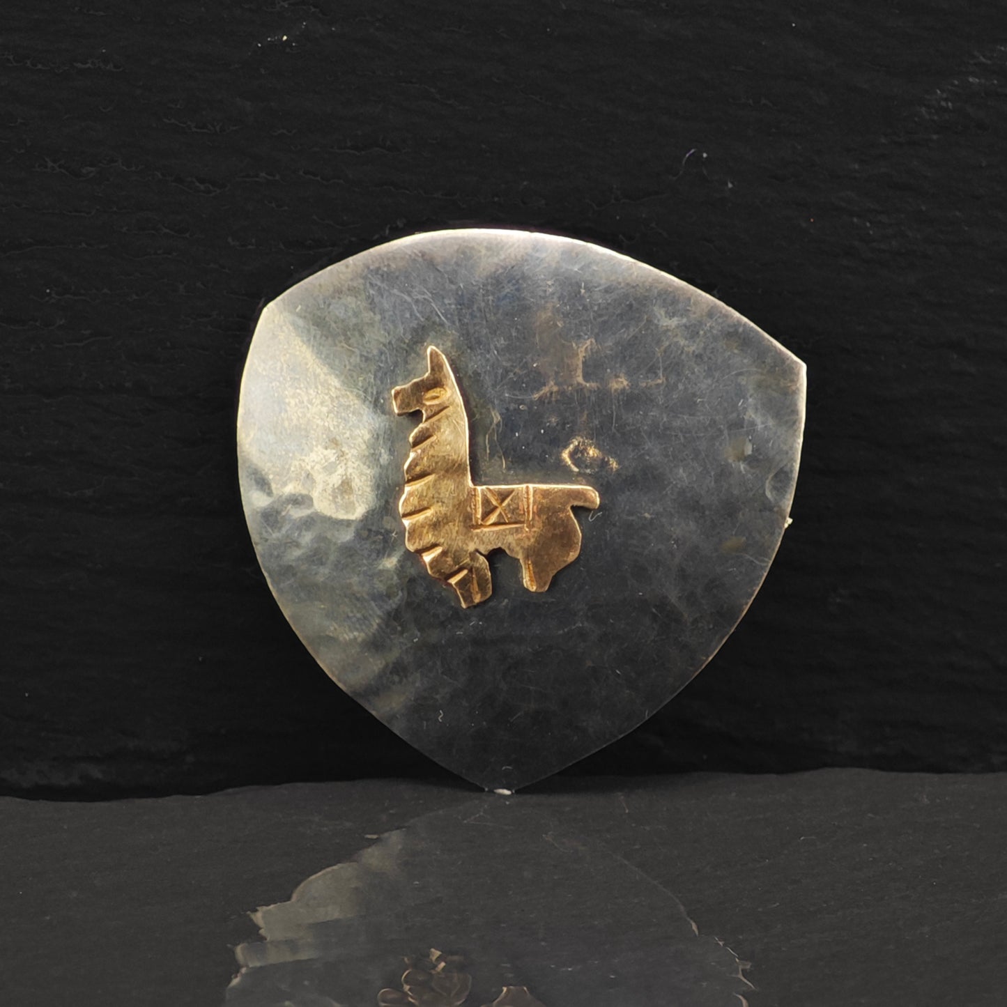 Peruvian 12K Gold Lama Pendant Sterling Silver P2876