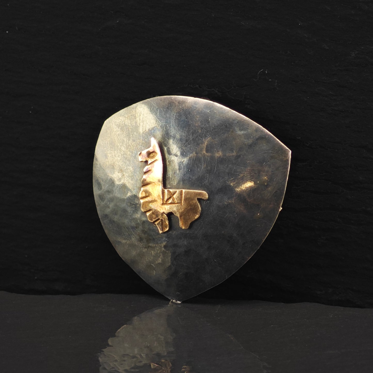 Peruvian 12K Gold Lama Pendant Sterling Silver P2876