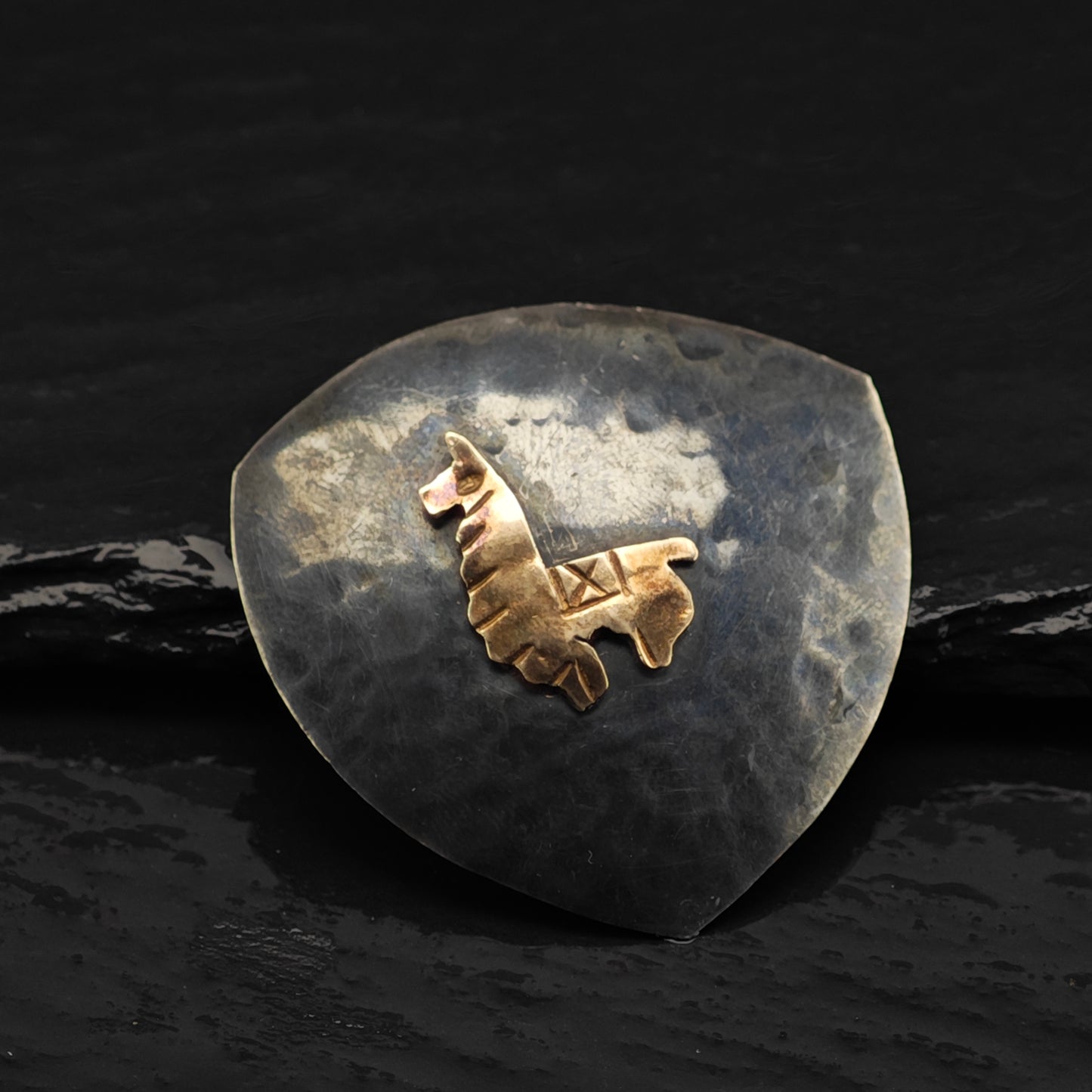 Peruvian 12K Gold Lama Pendant Sterling Silver P2876