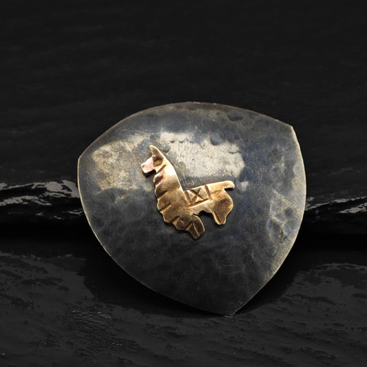 Peruvian 12K Gold Lama Pendant Sterling Silver P2876