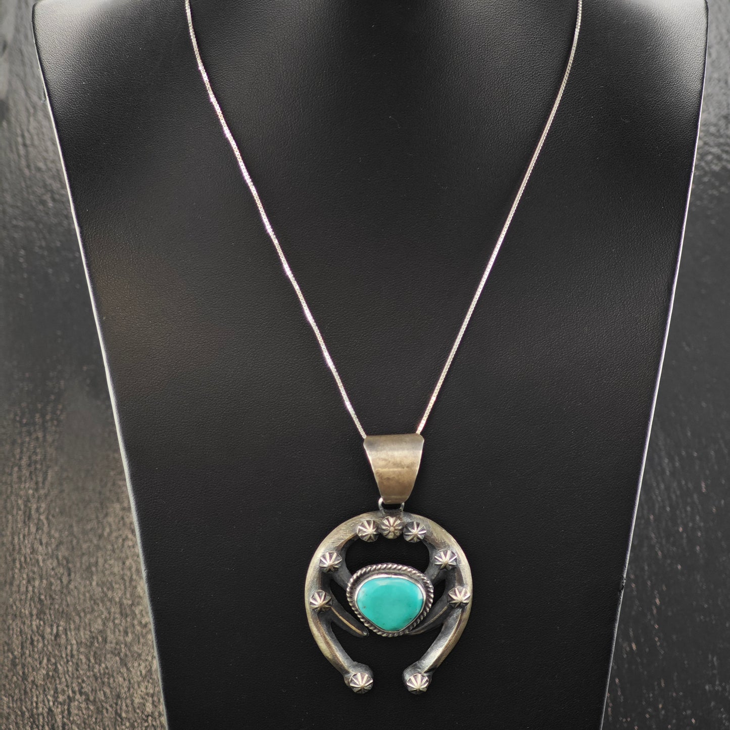 Chimney Butte Turquoise Naja Pendant Sterling Silver Native American P2870