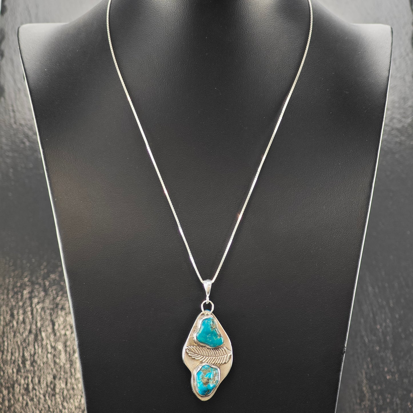 Sw Reversible Turquoise Pendant Sterling Silver P2873