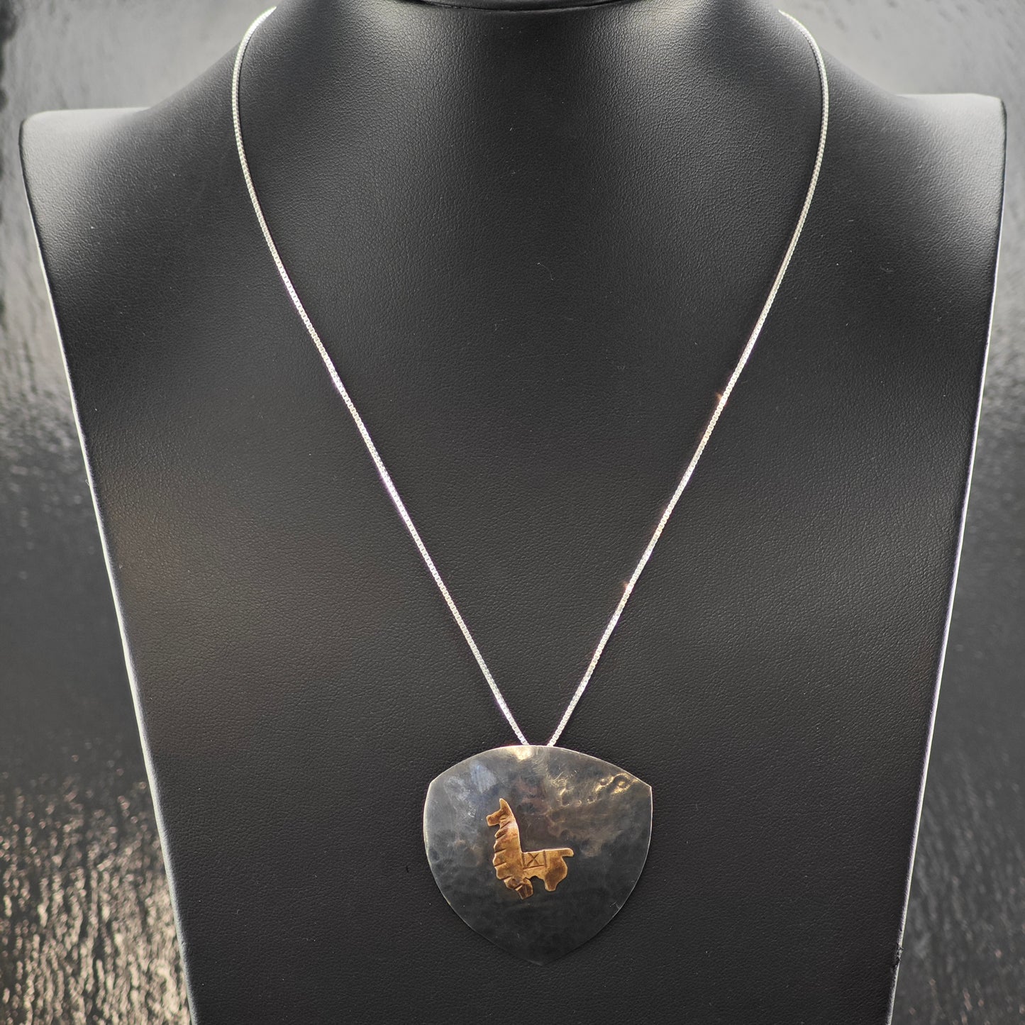 Peruvian 12K Gold Lama Pendant Sterling Silver P2876