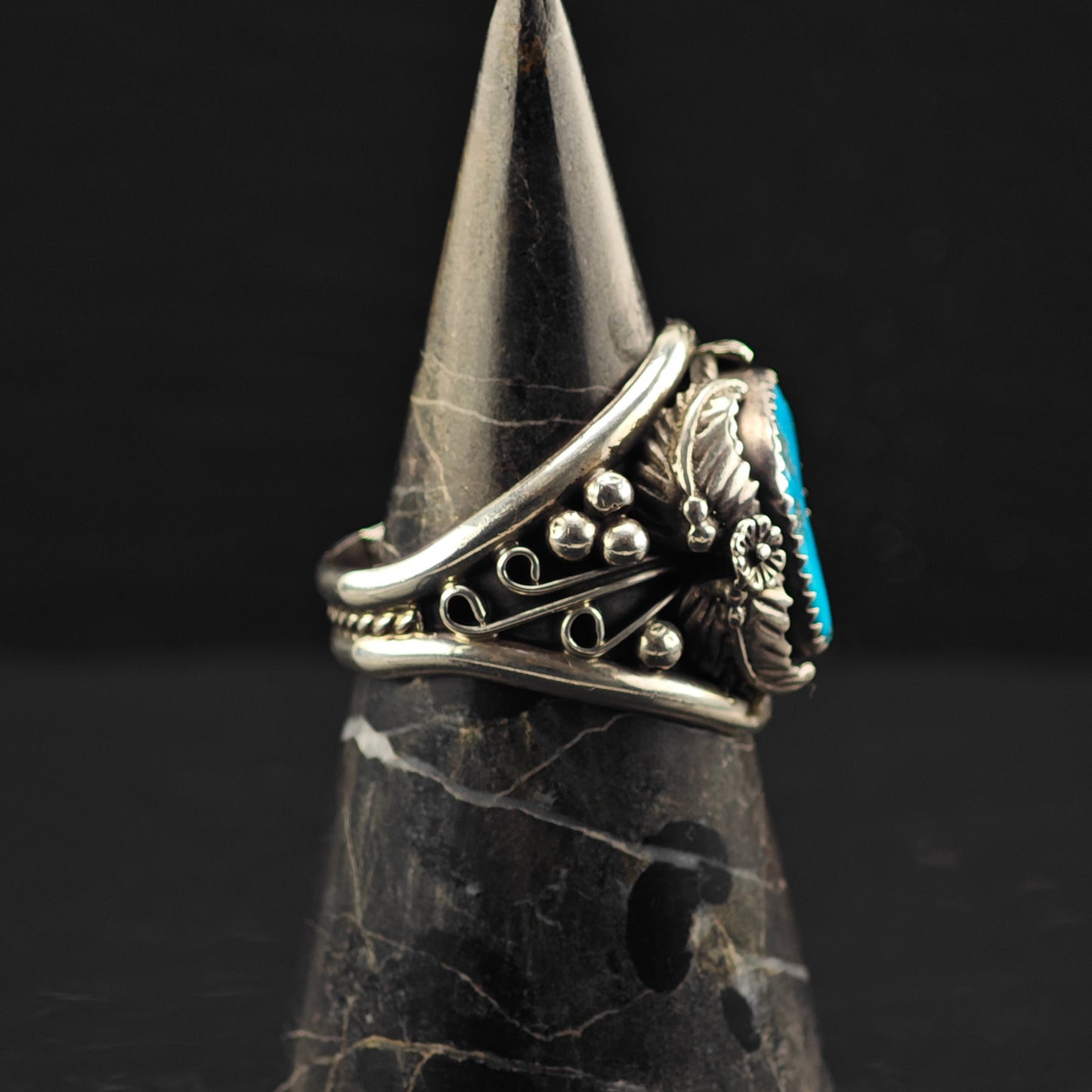 Sleeping Beauty Turquoise Statement Ring Sterling Silver Sz 12 R6326
