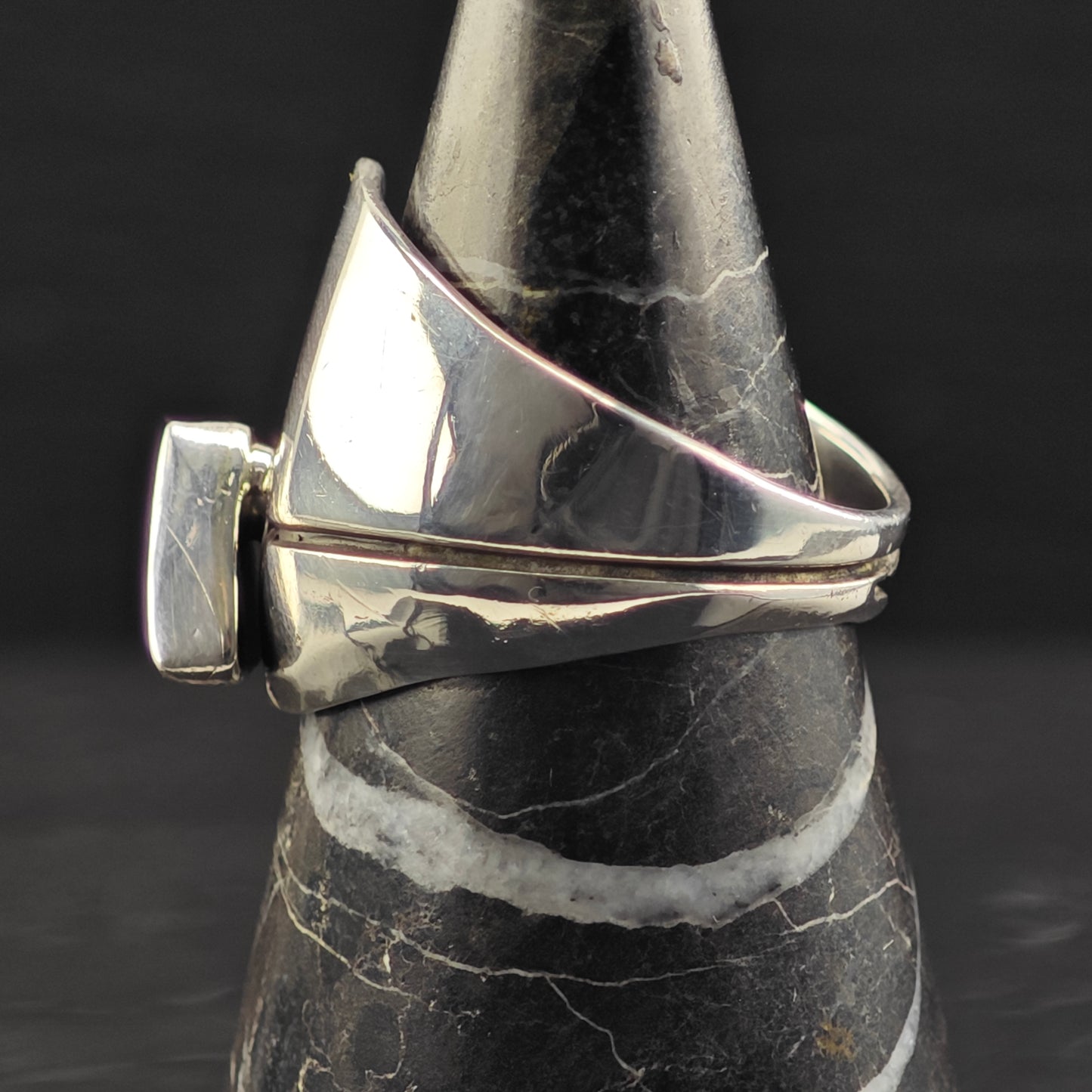 Sw Abstract, Bypass Turquoise Ring Sterling Silver Sz 10 R6334