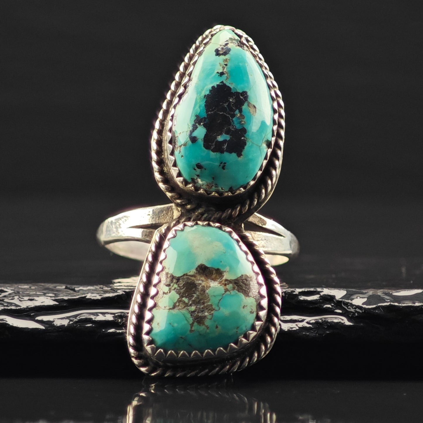 AS IS Sw Turquoise Ring Sterling Silver Sz 10 R6337