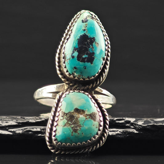 AS IS Sw Turquoise Ring Sterling Silver Sz 10 R6337