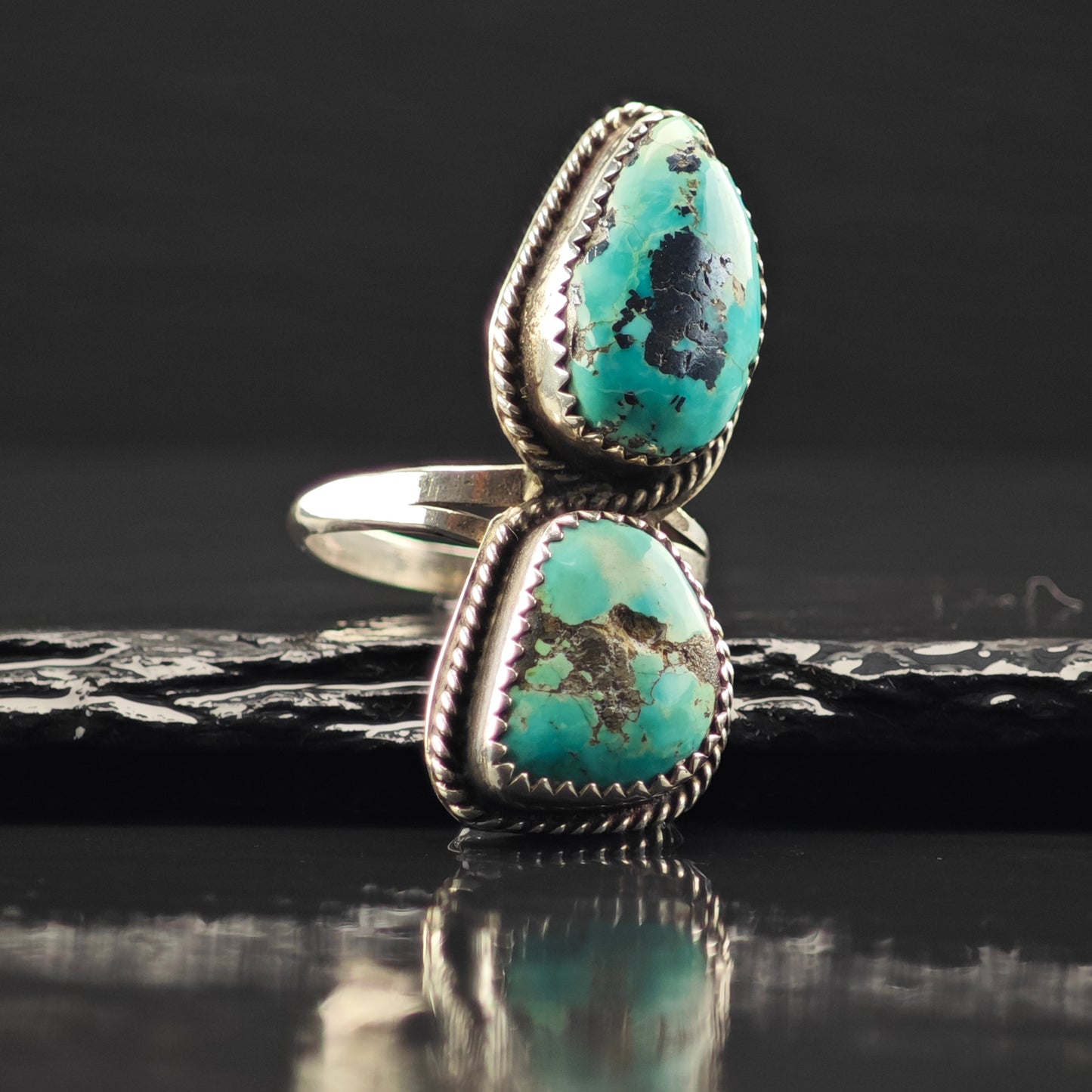 AS IS Sw Turquoise Ring Sterling Silver Sz 10 R6337