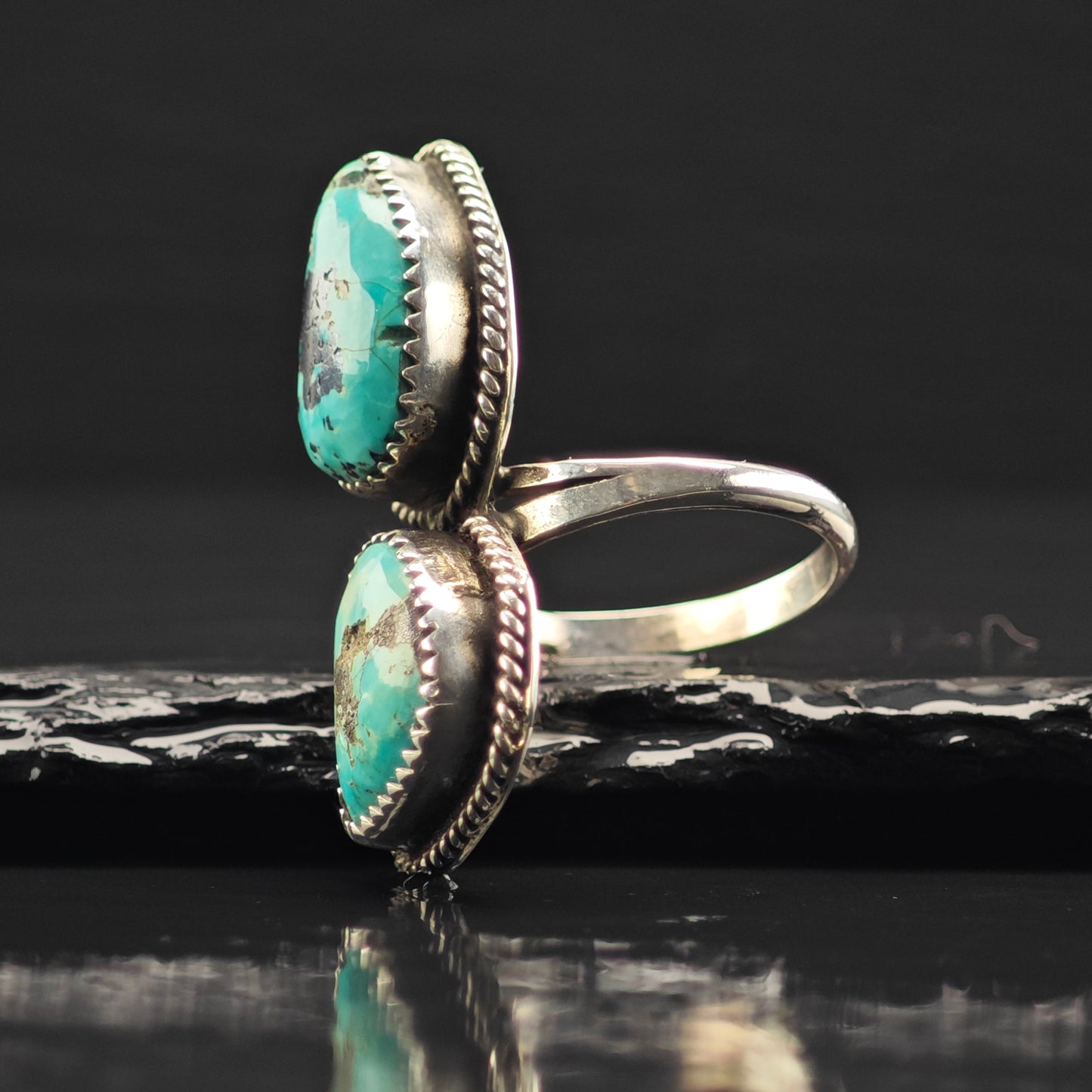 AS IS Sw Turquoise Ring Sterling Silver Sz 10 R6337