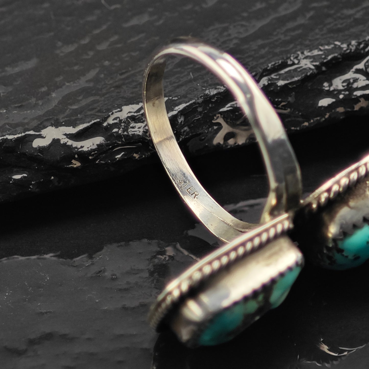 AS IS Sw Turquoise Ring Sterling Silver Sz 10 R6337